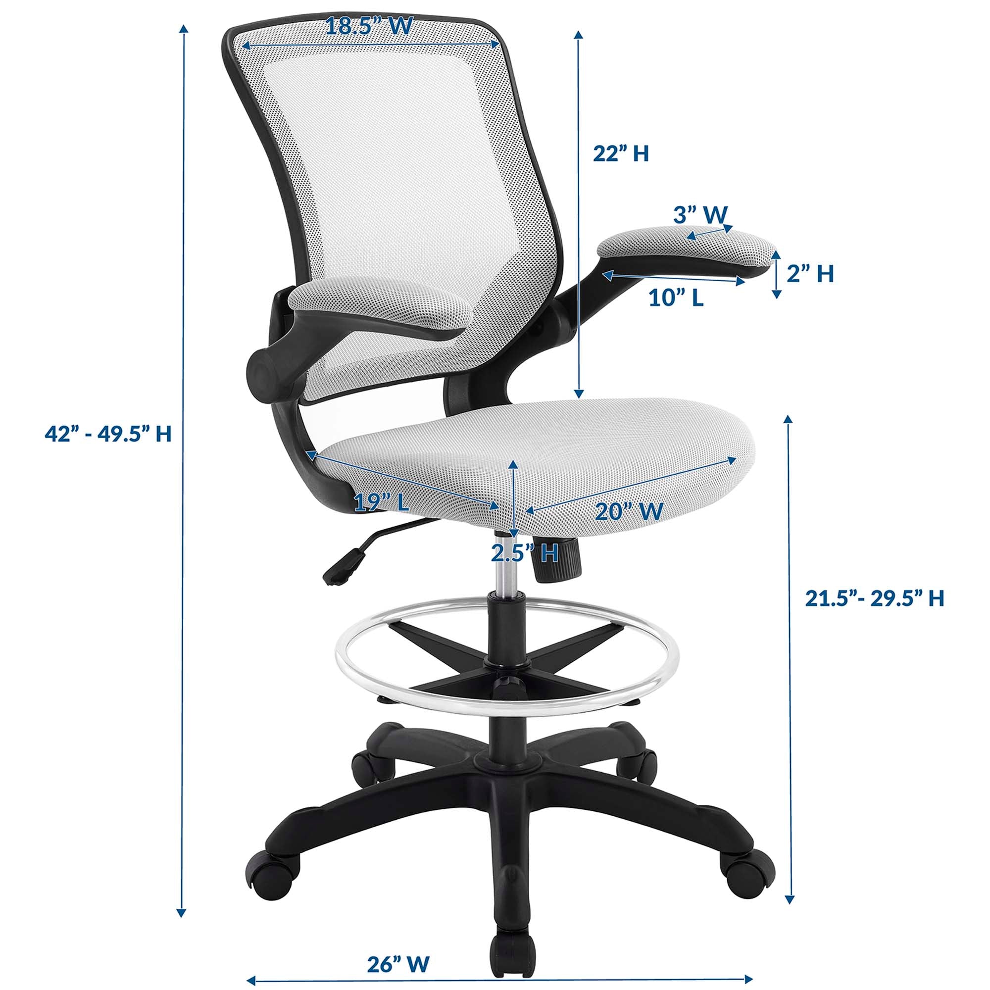 Veer Drafting Chair, Gray