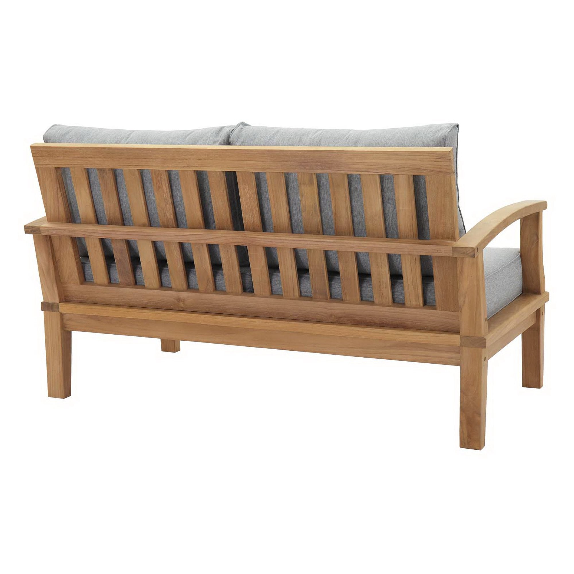 Marina 4 Piece Outdoor Patio Teak Set, Natural Gray