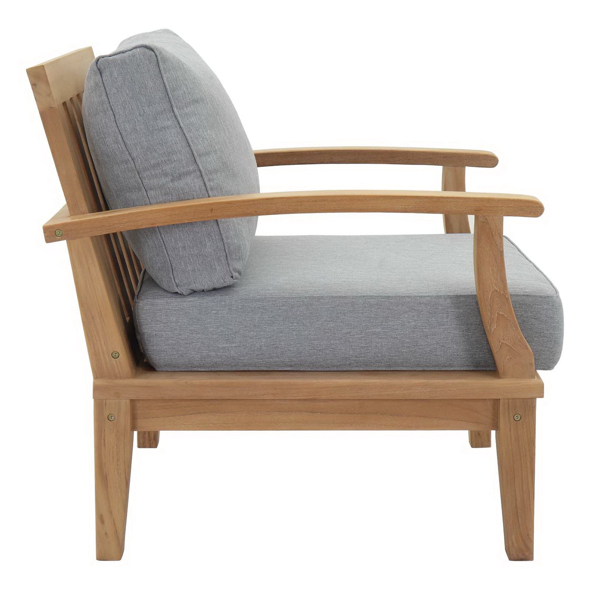Marina 3 Piece Outdoor Patio Teak Set, Natural Gray