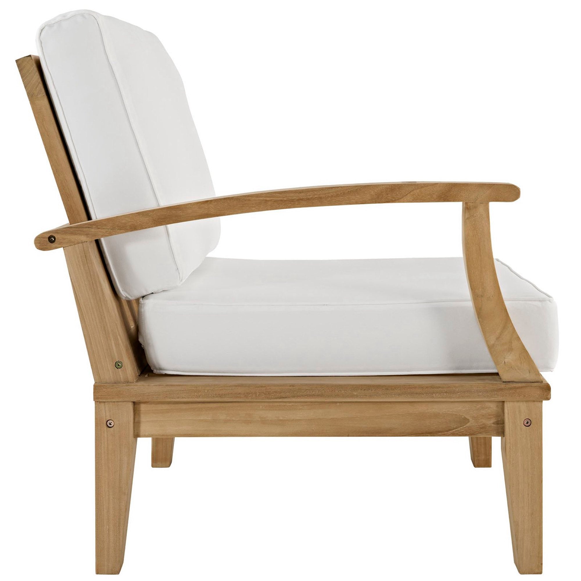 Marina 7 Piece Outdoor Patio Teak Set, Natural White