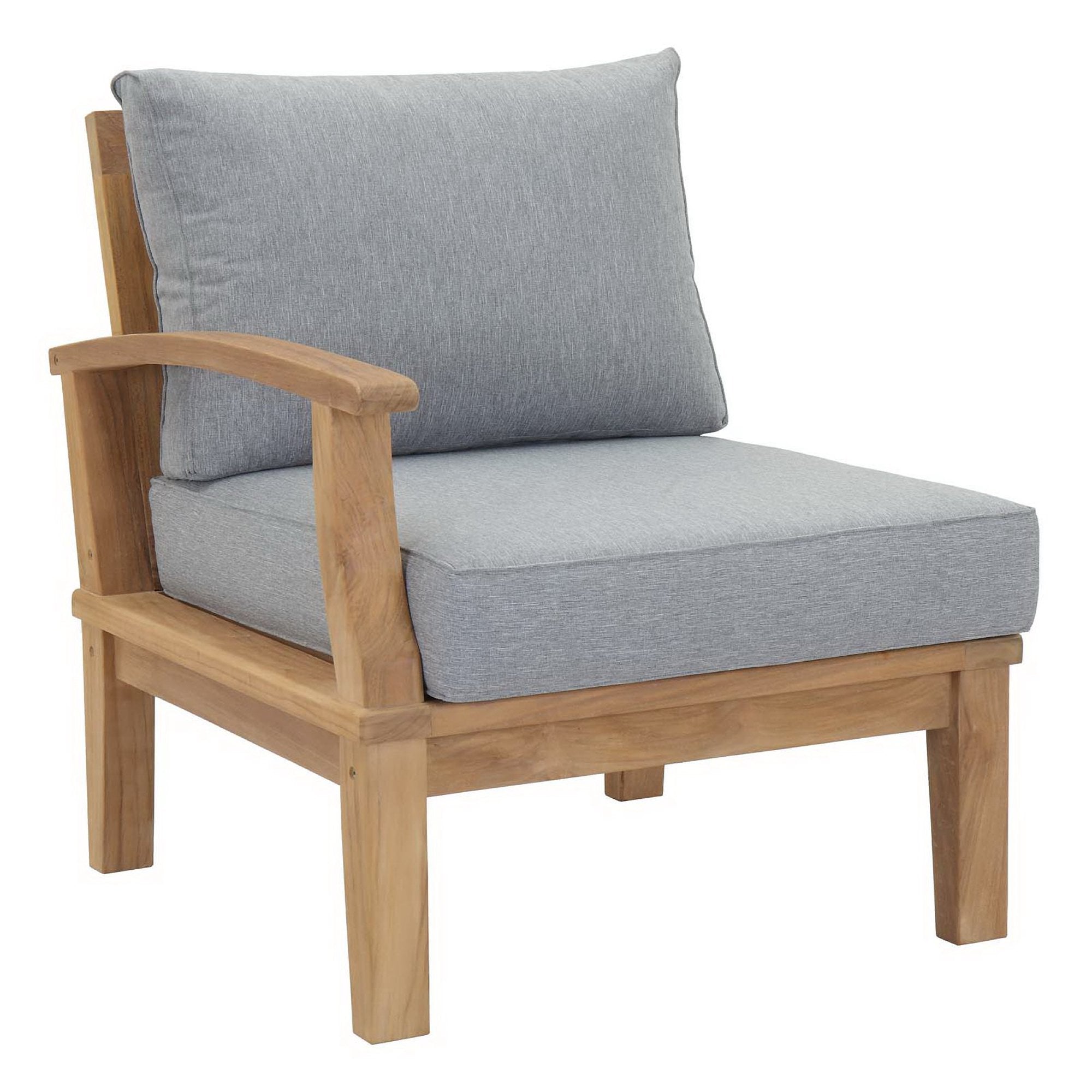 Marina 9 Piece Outdoor Patio Teak Set, Natural Gray