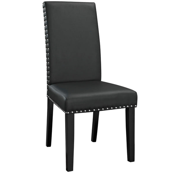 Parcel Dining Faux Leather Side Chair, Black