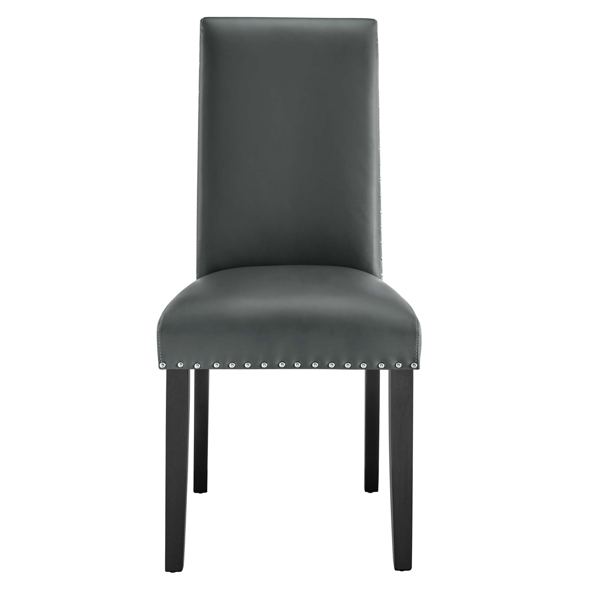 Parcel Dining Faux Leather Side Chair, Gray