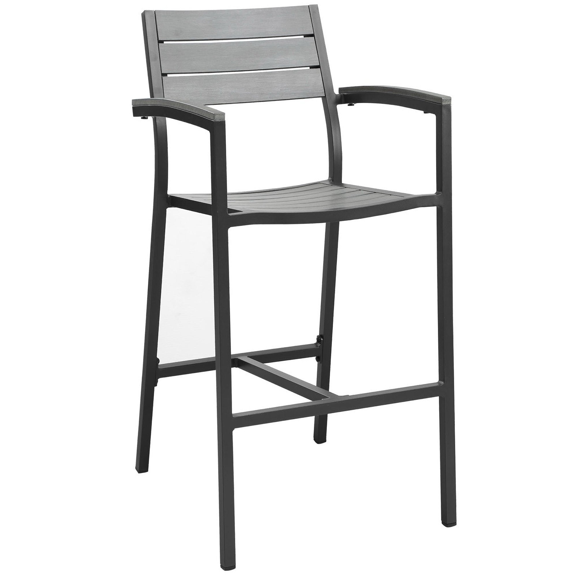 Maine Outdoor Patio Bar Stool, Brown Gray