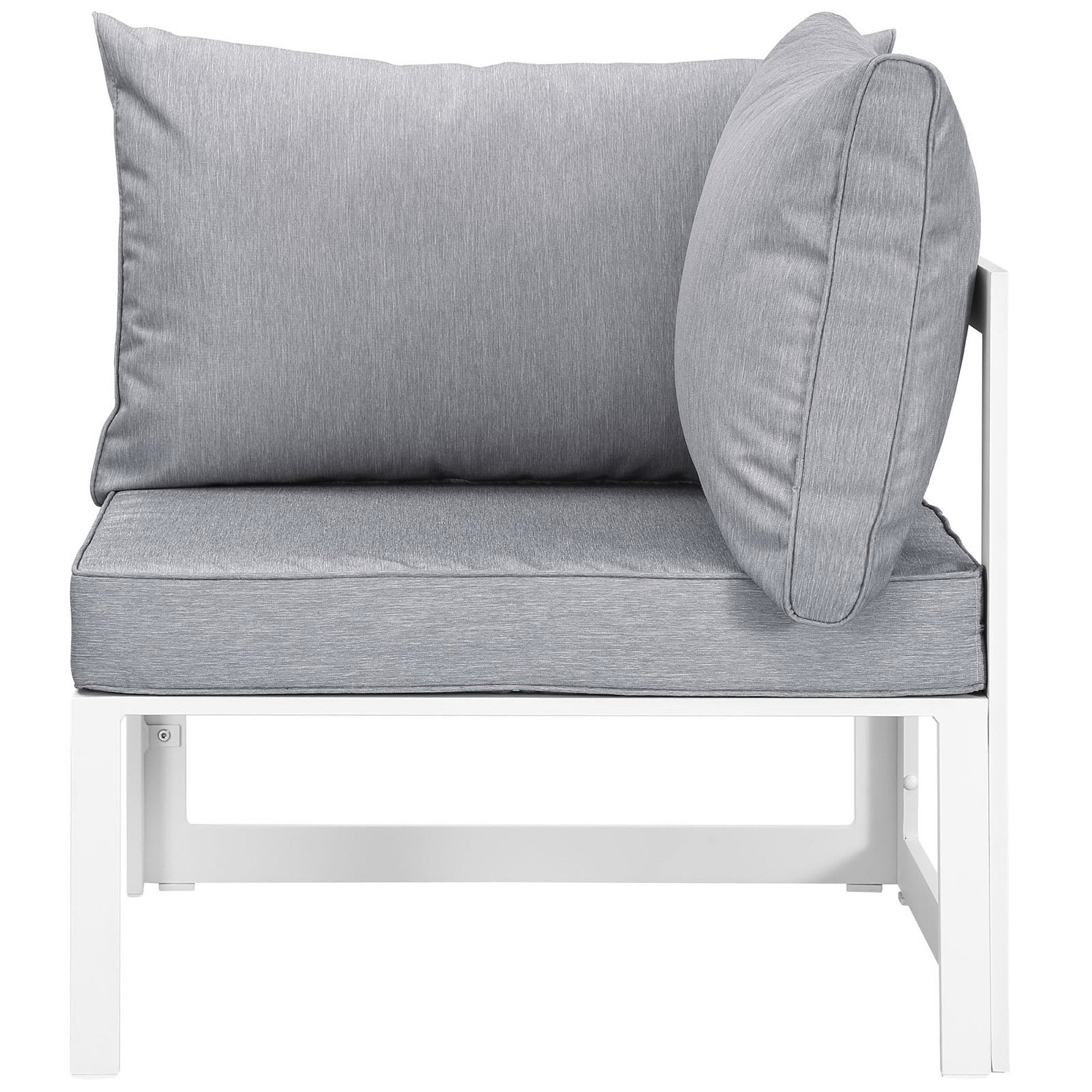 Fortuna Corner Outdoor Patio Armchair, White Gray