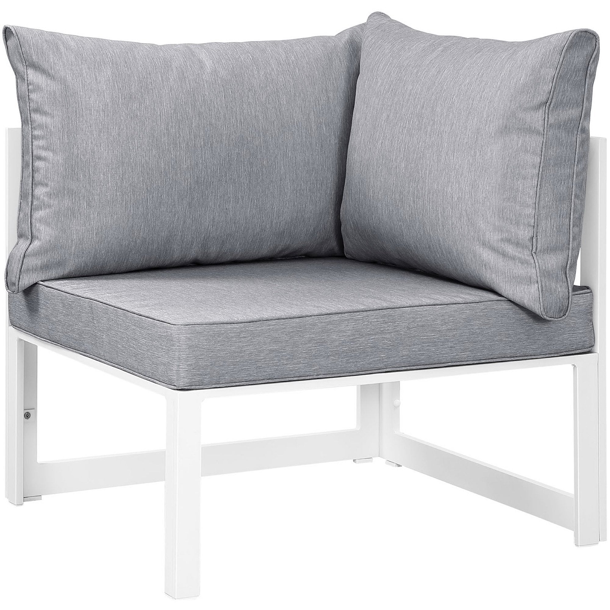 Fortuna Corner Outdoor Patio Armchair, White Gray
