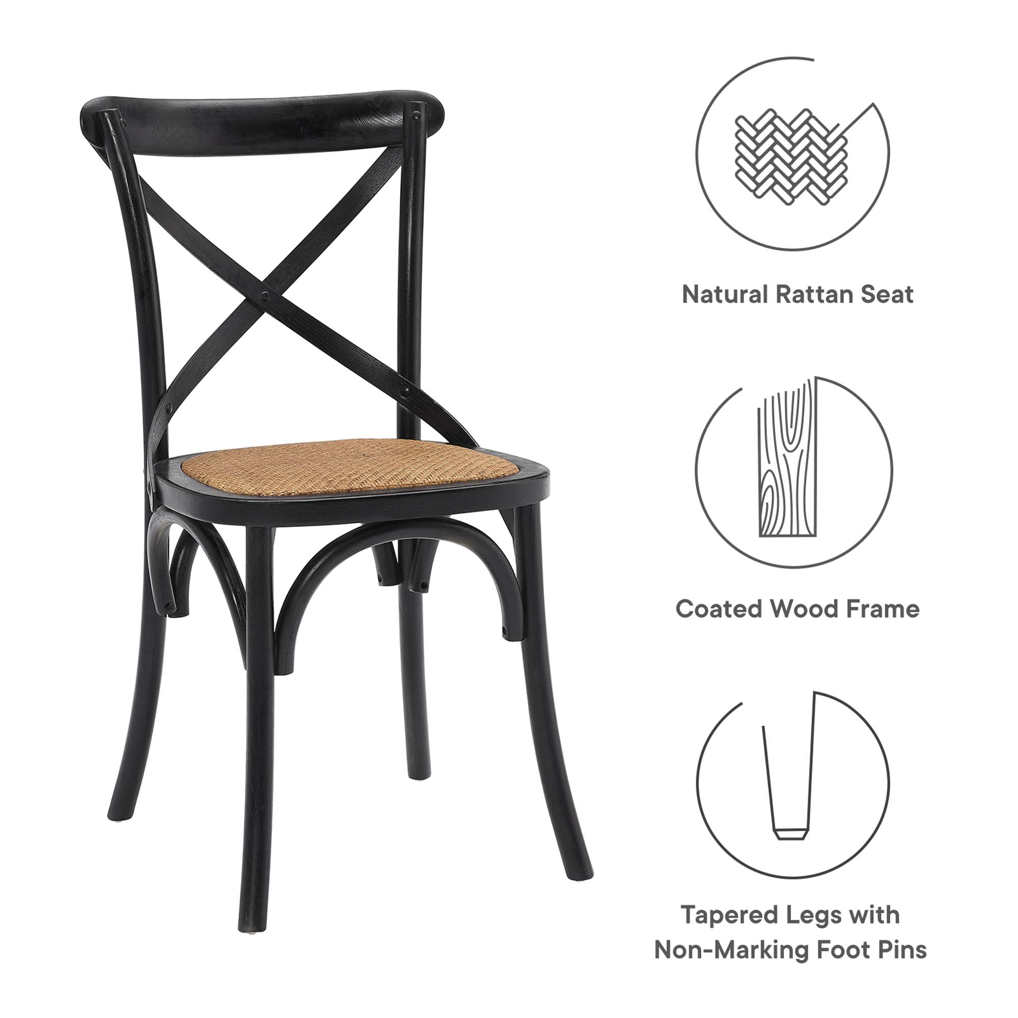 Gear Dining Side Chair, Black