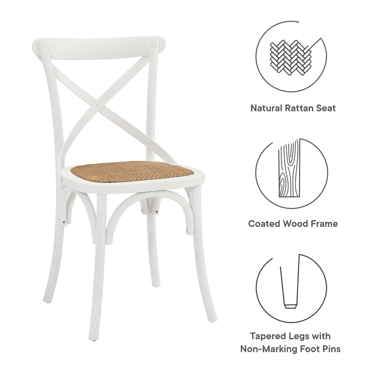 Gear Dining Side Chair, White