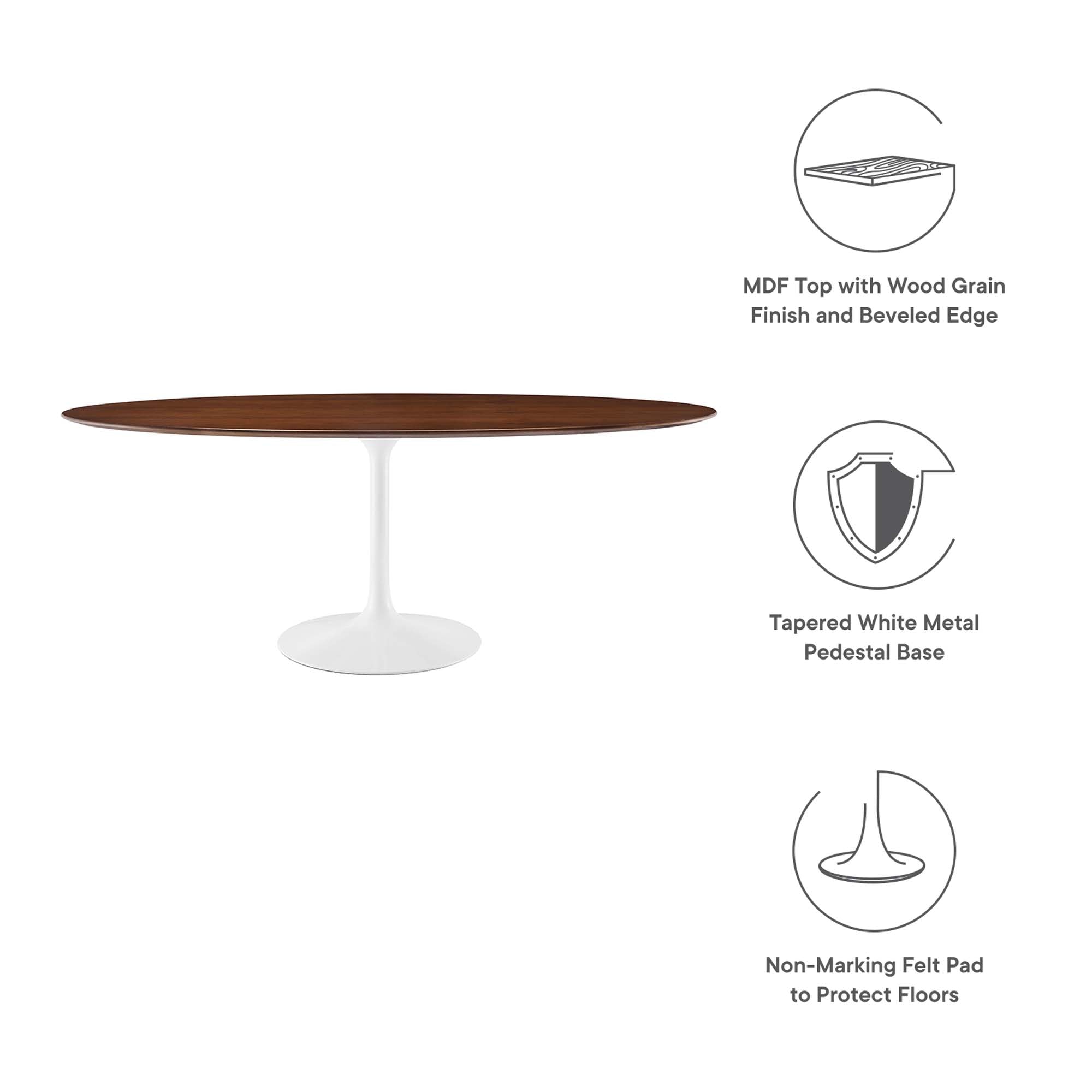 Lippa 78" Oval Wood Dining Table, Walnut