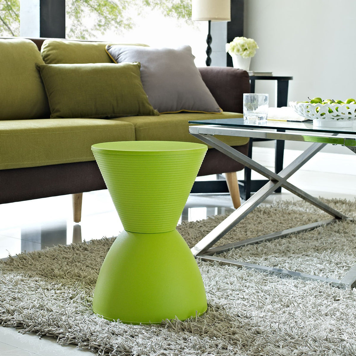 Haste Backless Stool, Green