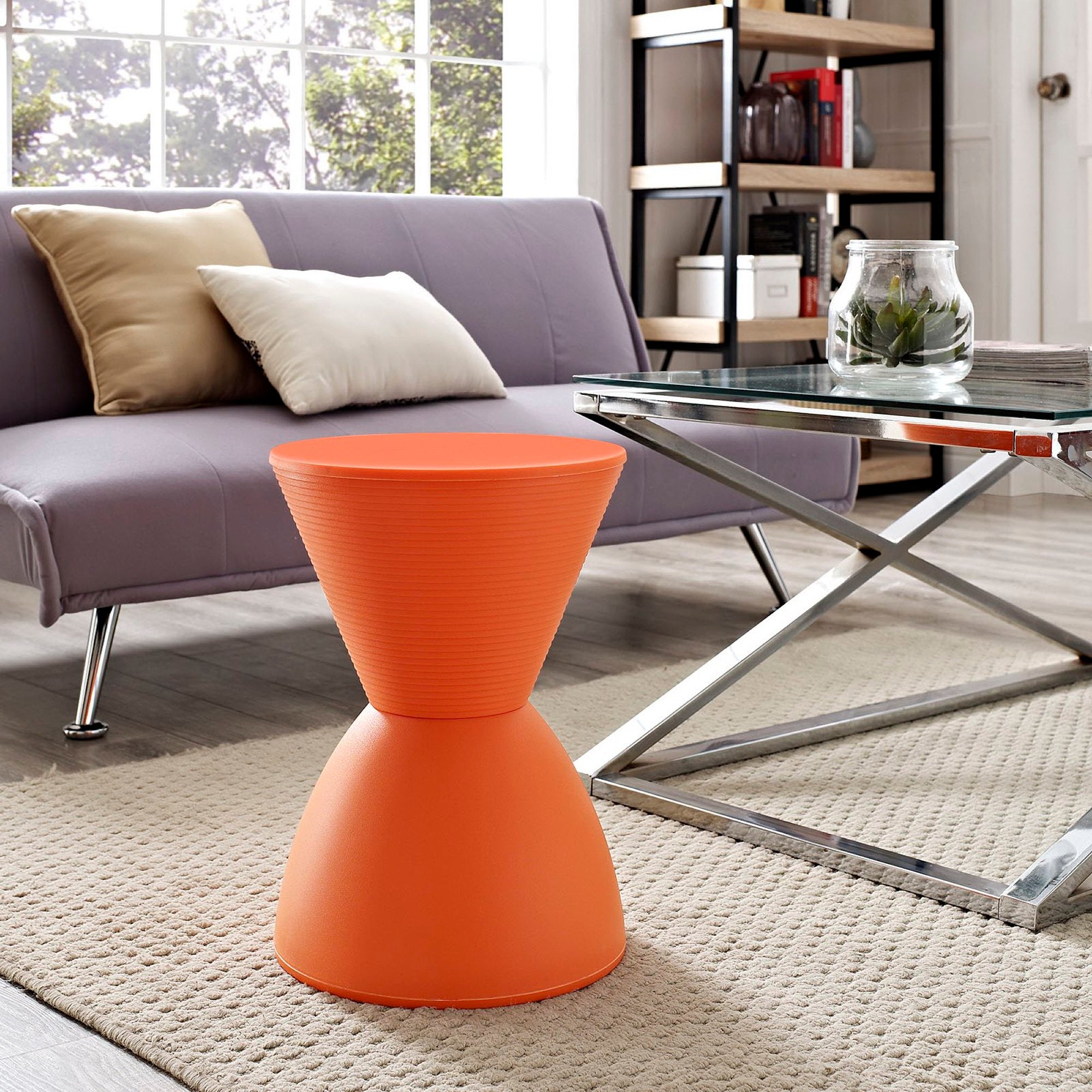 Haste Backless Stool, Orange