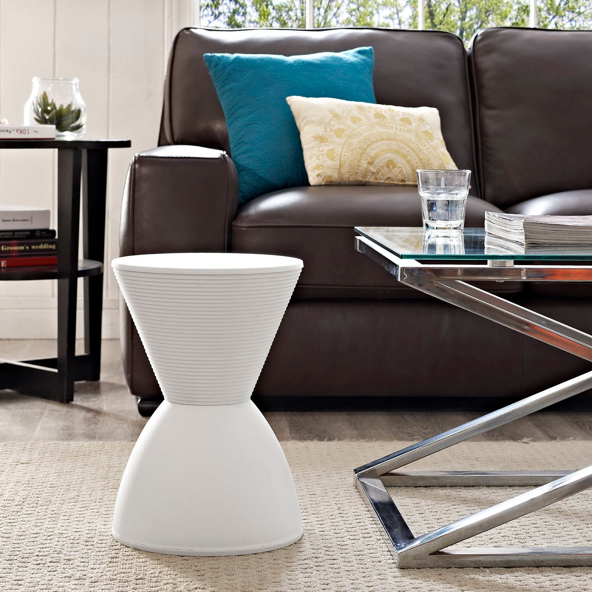 Haste Backless Stool, White