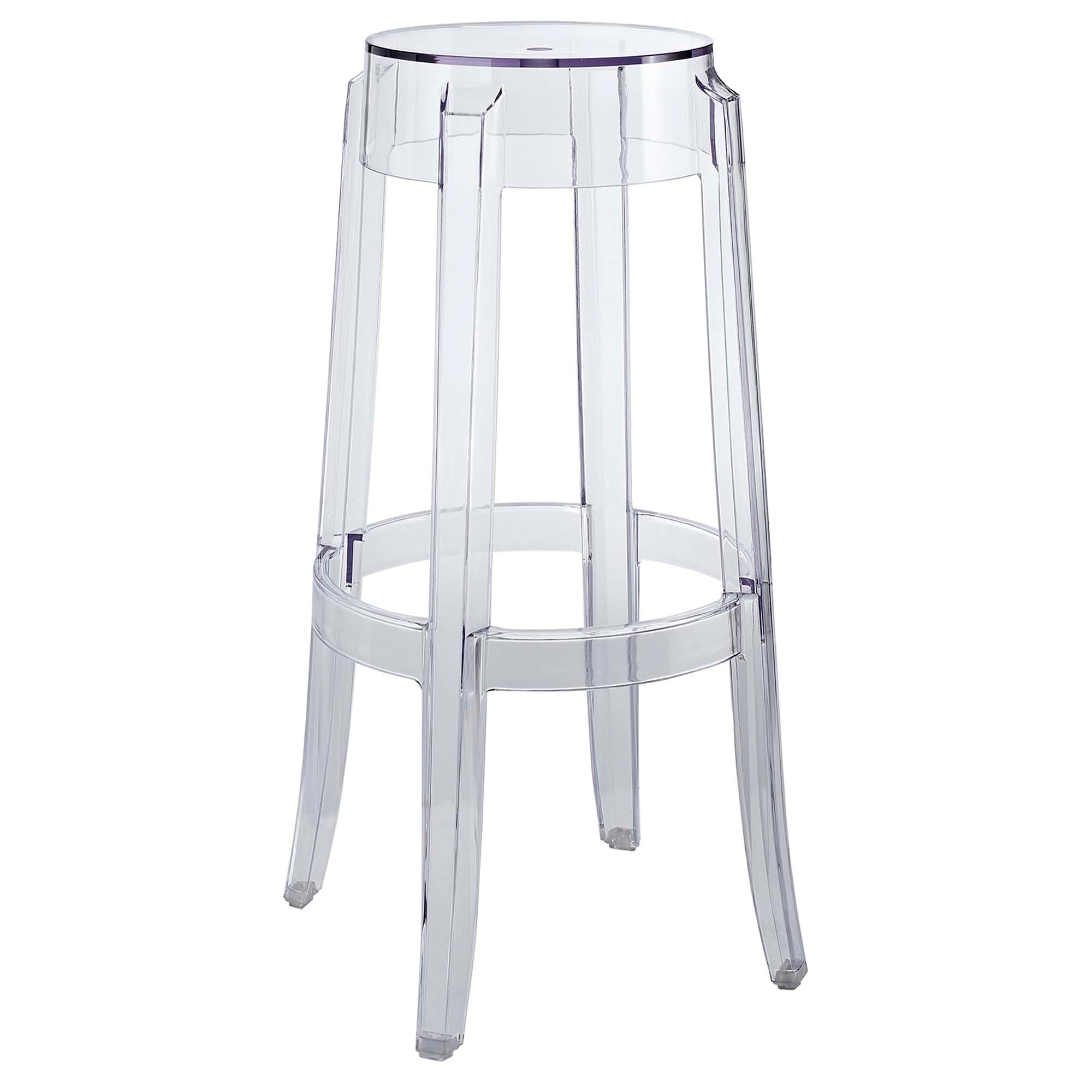 Casper Backless Bar Stool, Clear