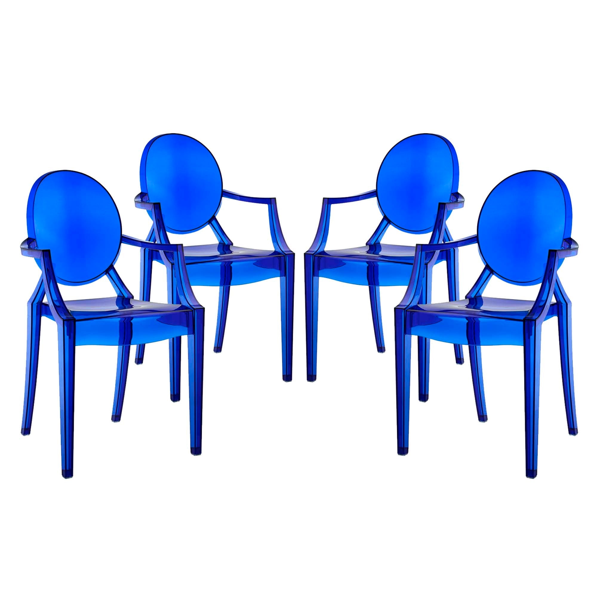 Casper Dining Armchairs Set of 4, Blue