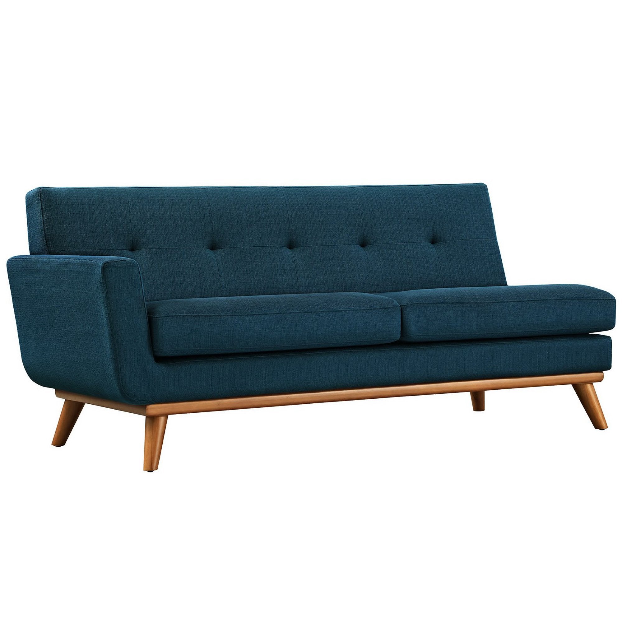 Engage Left-Arm Upholstered Fabric Loveseat, Azure