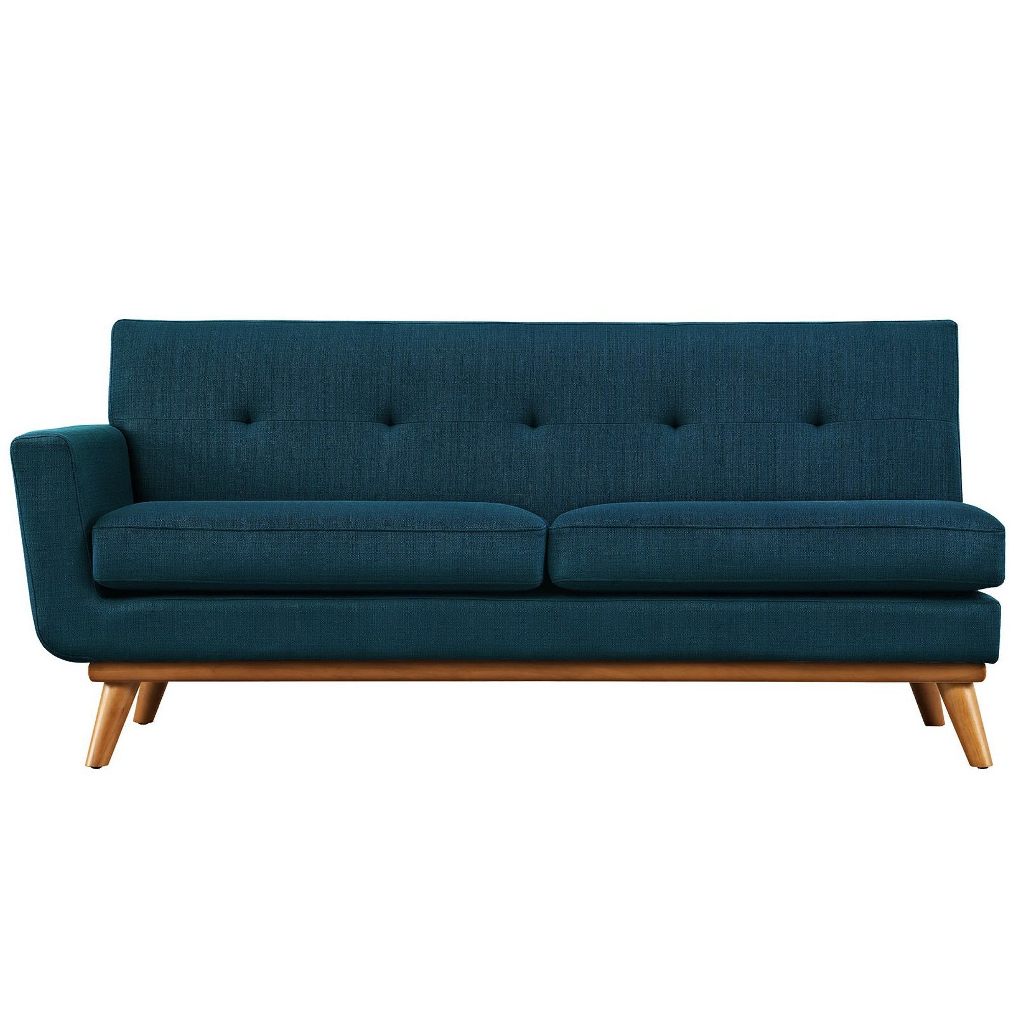 Engage Left-Arm Upholstered Fabric Loveseat, Azure