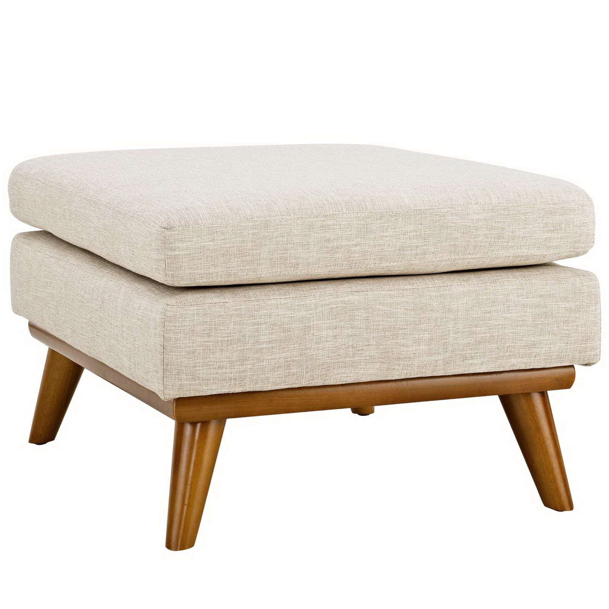 Engage Upholstered Fabric Ottoman, Beige