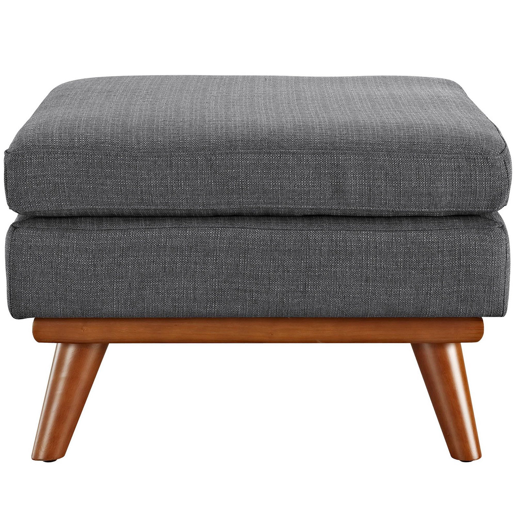 Engage Upholstered Fabric Ottoman, Gray