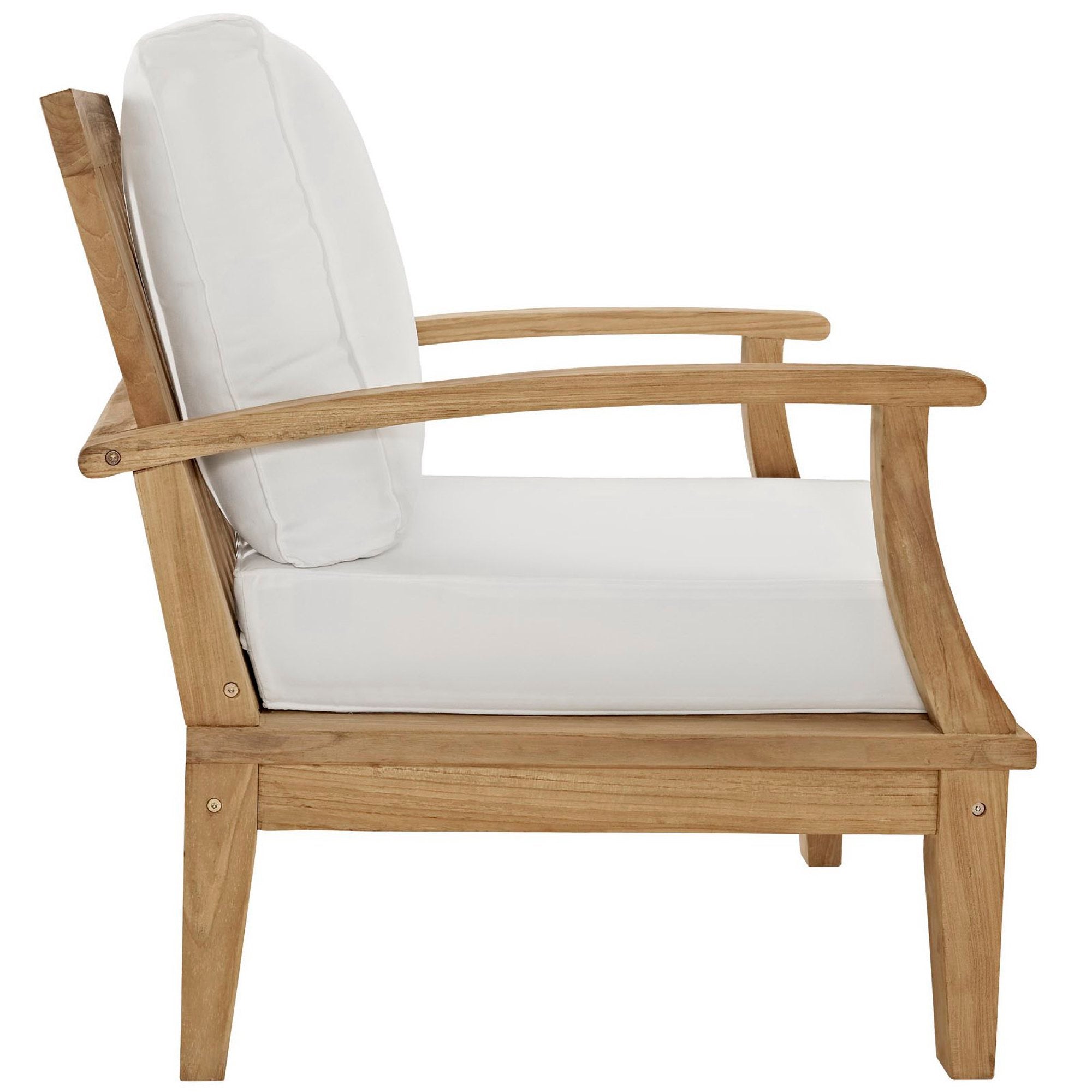 Marina 4 Piece Outdoor Patio Teak Set, Natural White