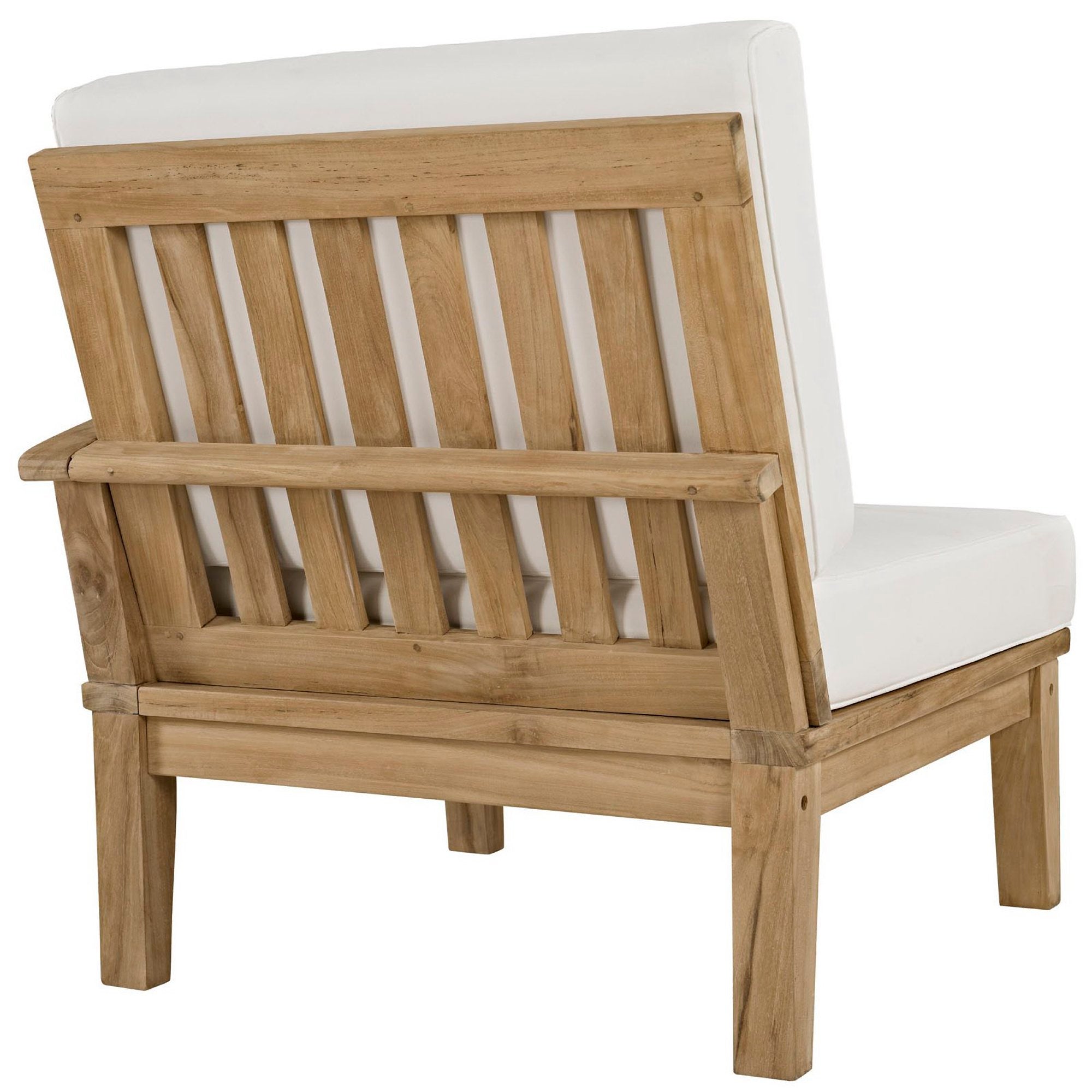 Marina 4 Piece Outdoor Patio Teak Set, Natural White