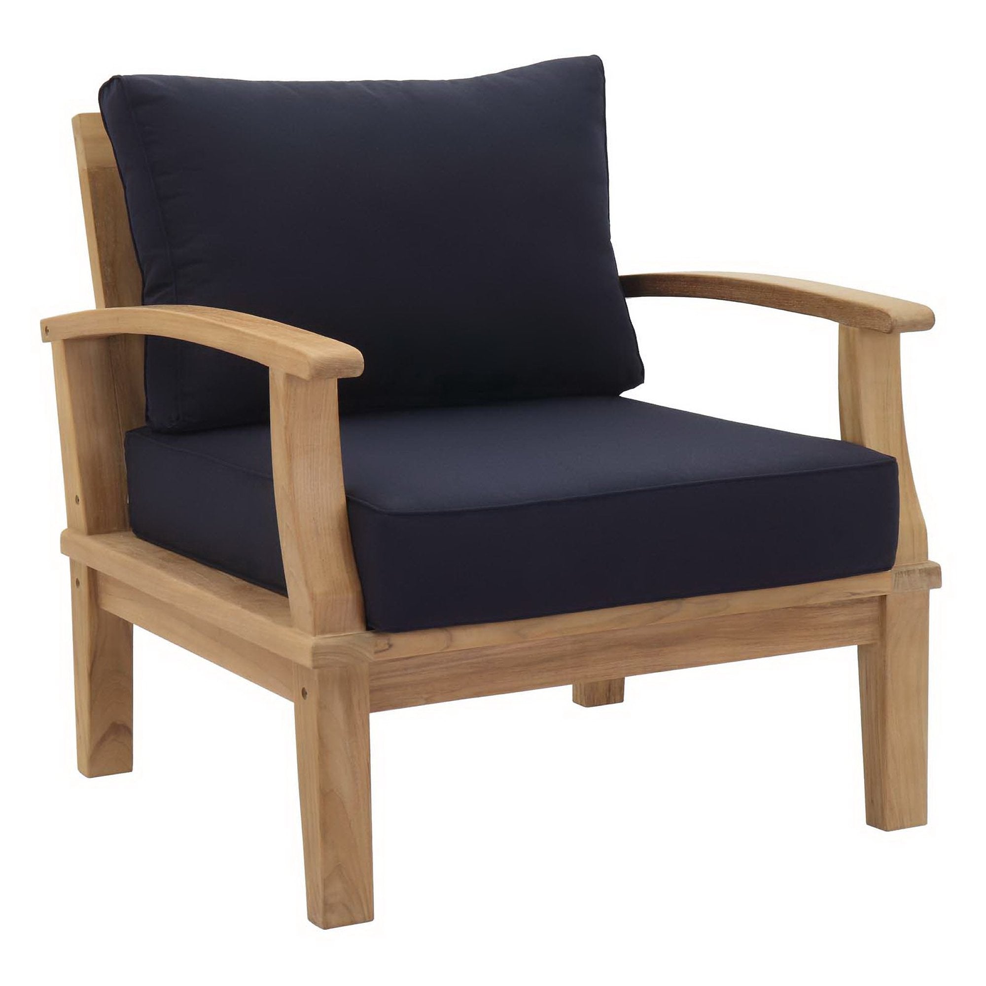 Marina 2 Piece Outdoor Patio Teak Set, Natural Navy