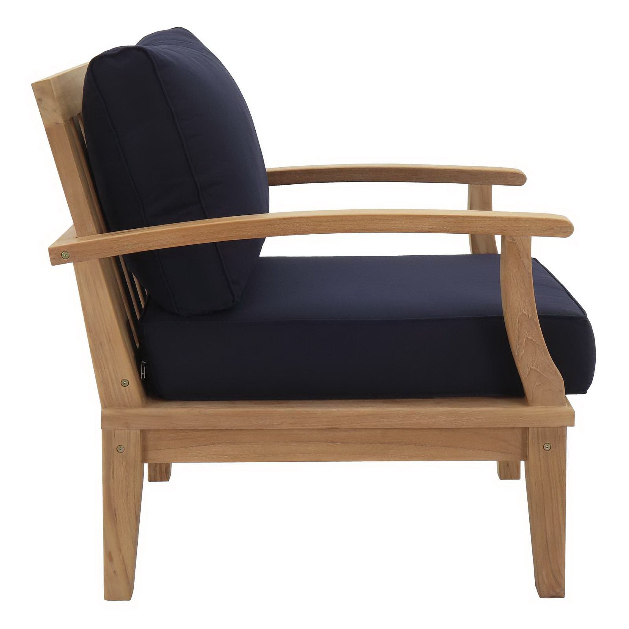 Marina 2 Piece Outdoor Patio Teak Set, Natural Navy