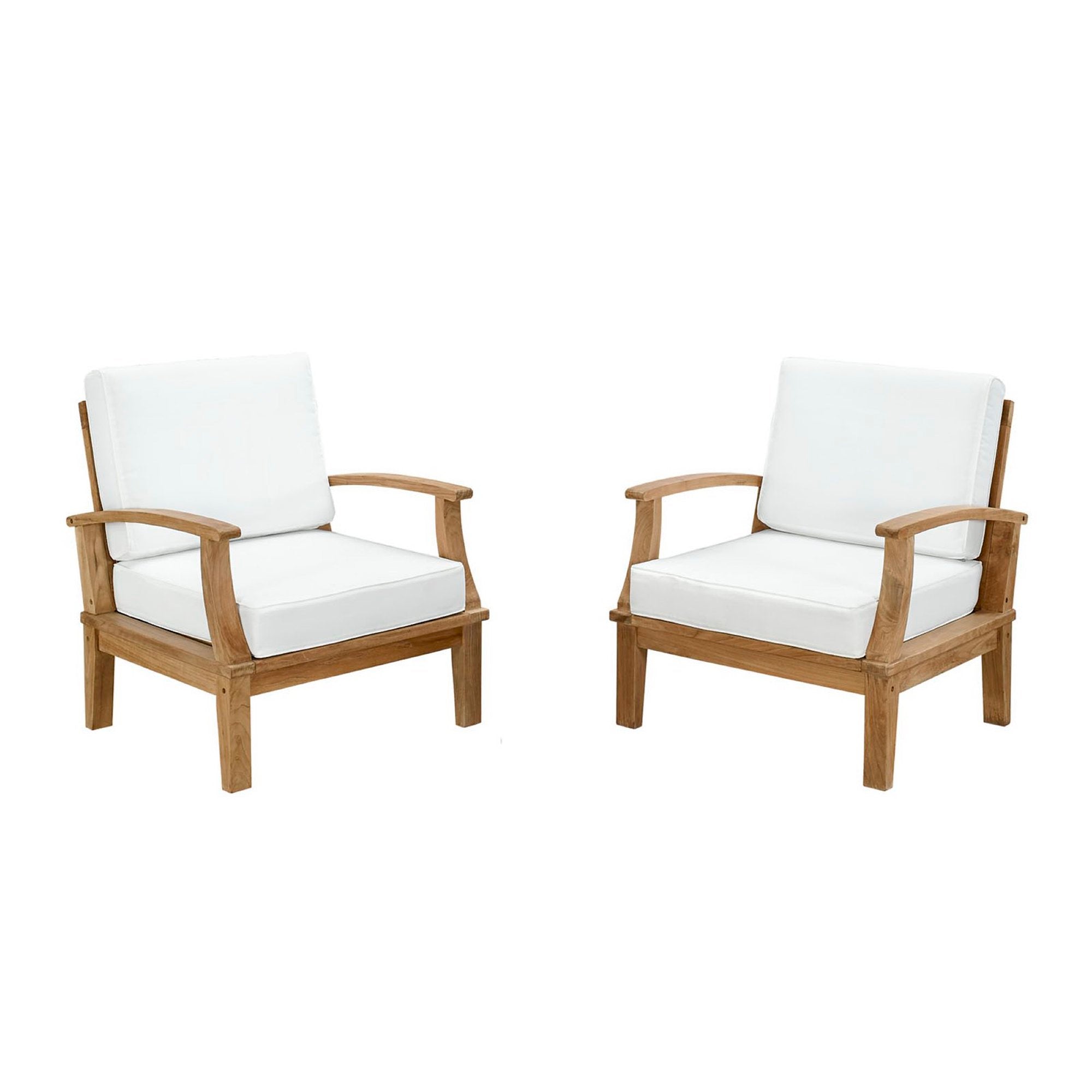 Marina 2 Piece Outdoor Patio Teak Set, Natural White