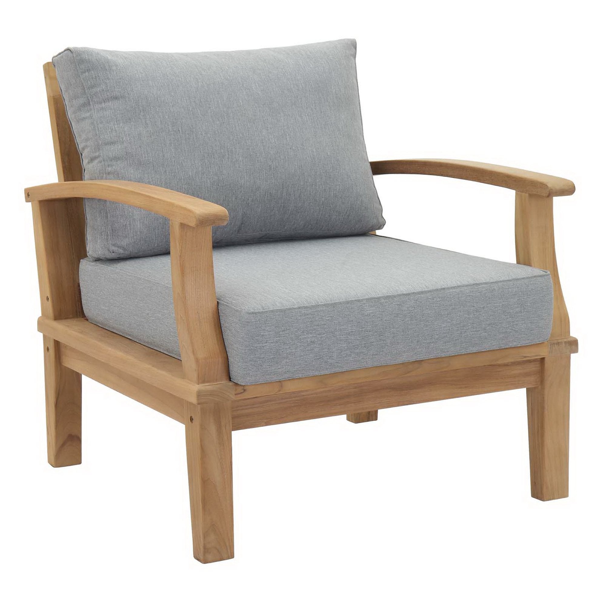 Marina 2 Piece Outdoor Patio Teak Set, Natural Gray