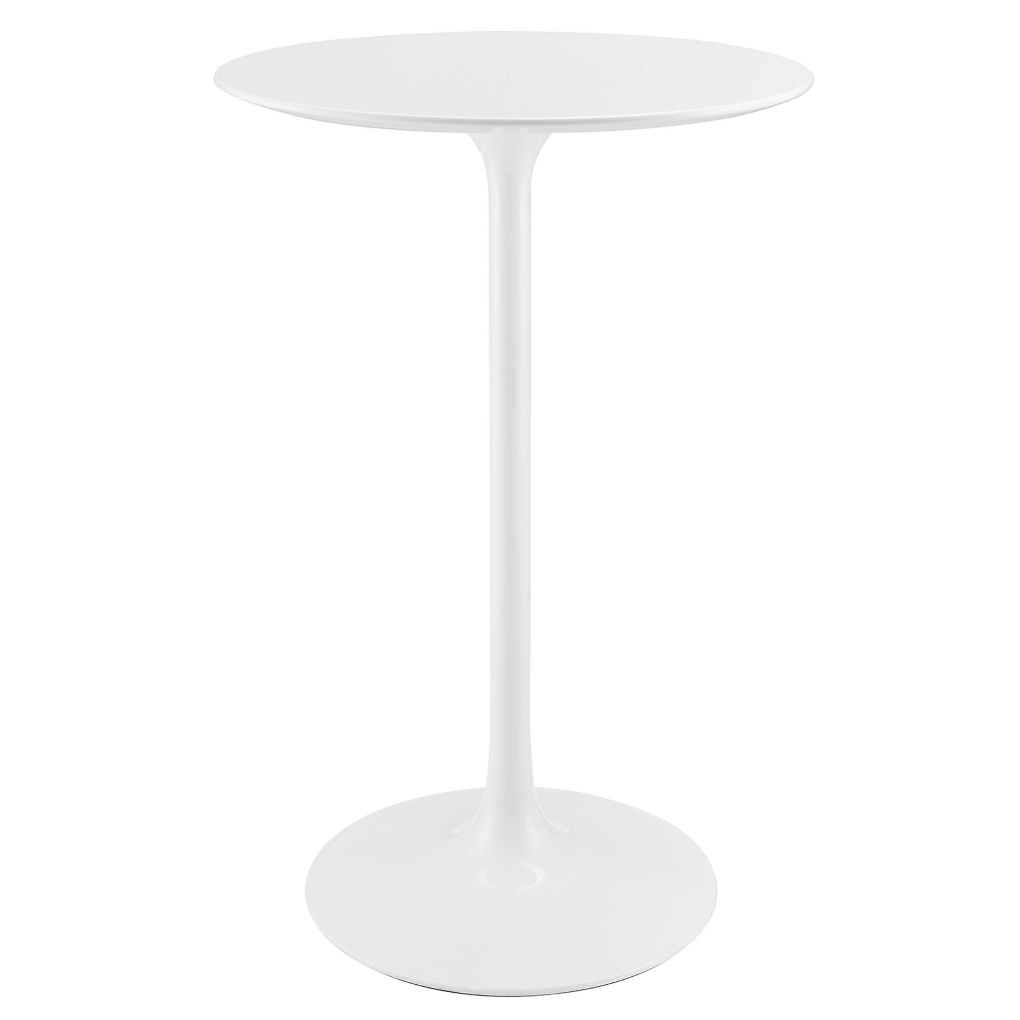 Lippa 28" Round Wood Bar Table, White