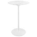 Lippa 28" Round Faux Marble Bar Table, White