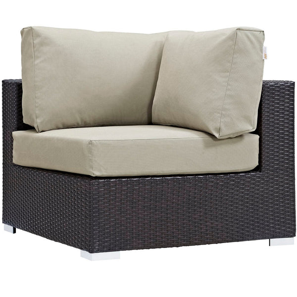 Convene Outdoor Patio Corner, Espresso Beige