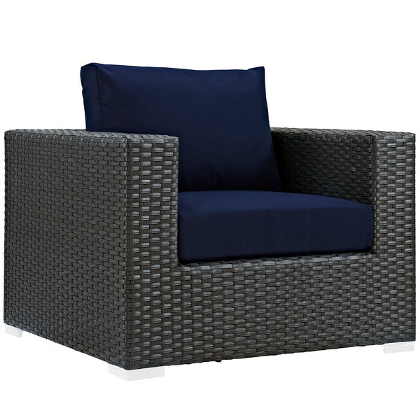 Sojourn Outdoor Patio Sunbrella® Armchair, Canvas Navy