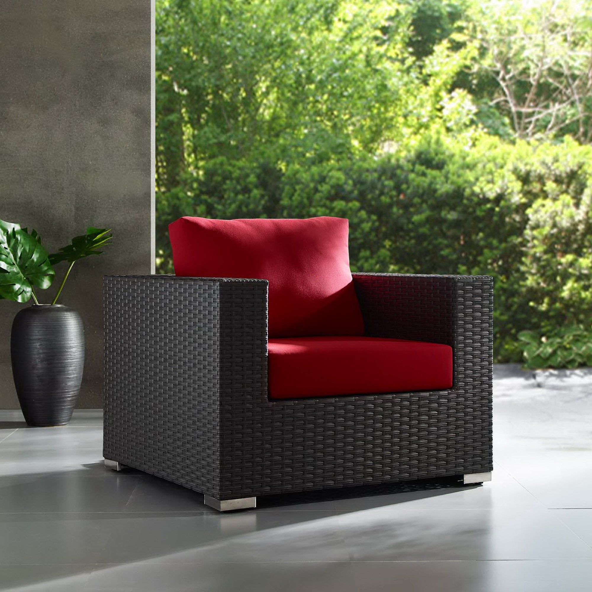 Sojourn Outdoor Patio Sunbrella® Armchair, Canvas Red