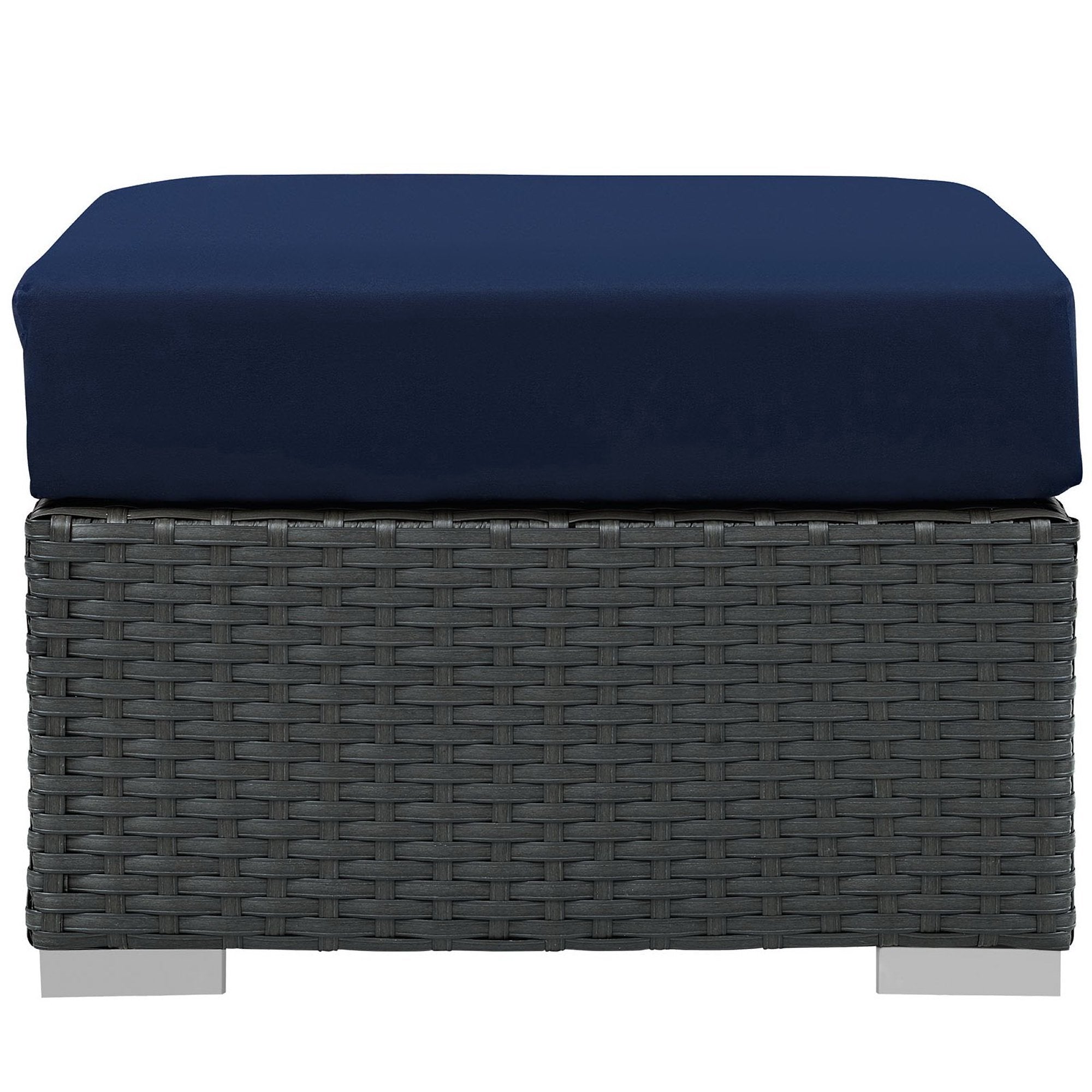 Sojourn Outdoor Patio Sunbrella® Ottoman, Canvas Navy