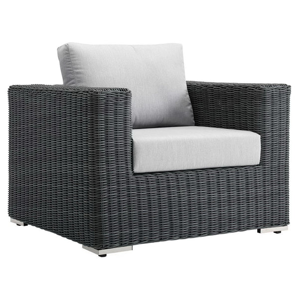 Summon Outdoor Patio Fabric Sunbrella® Armchair, Canvas Gray