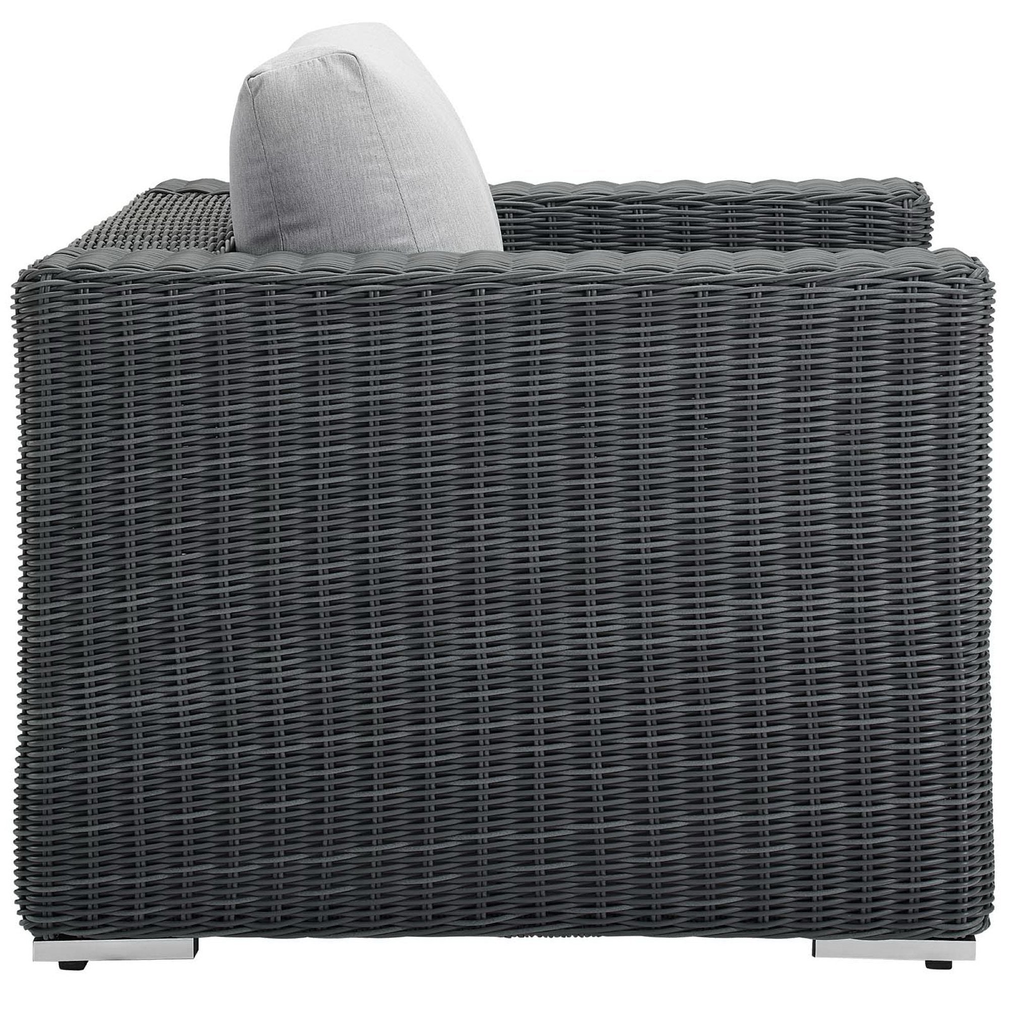 Summon Outdoor Patio Fabric Sunbrella® Armchair, Canvas Gray