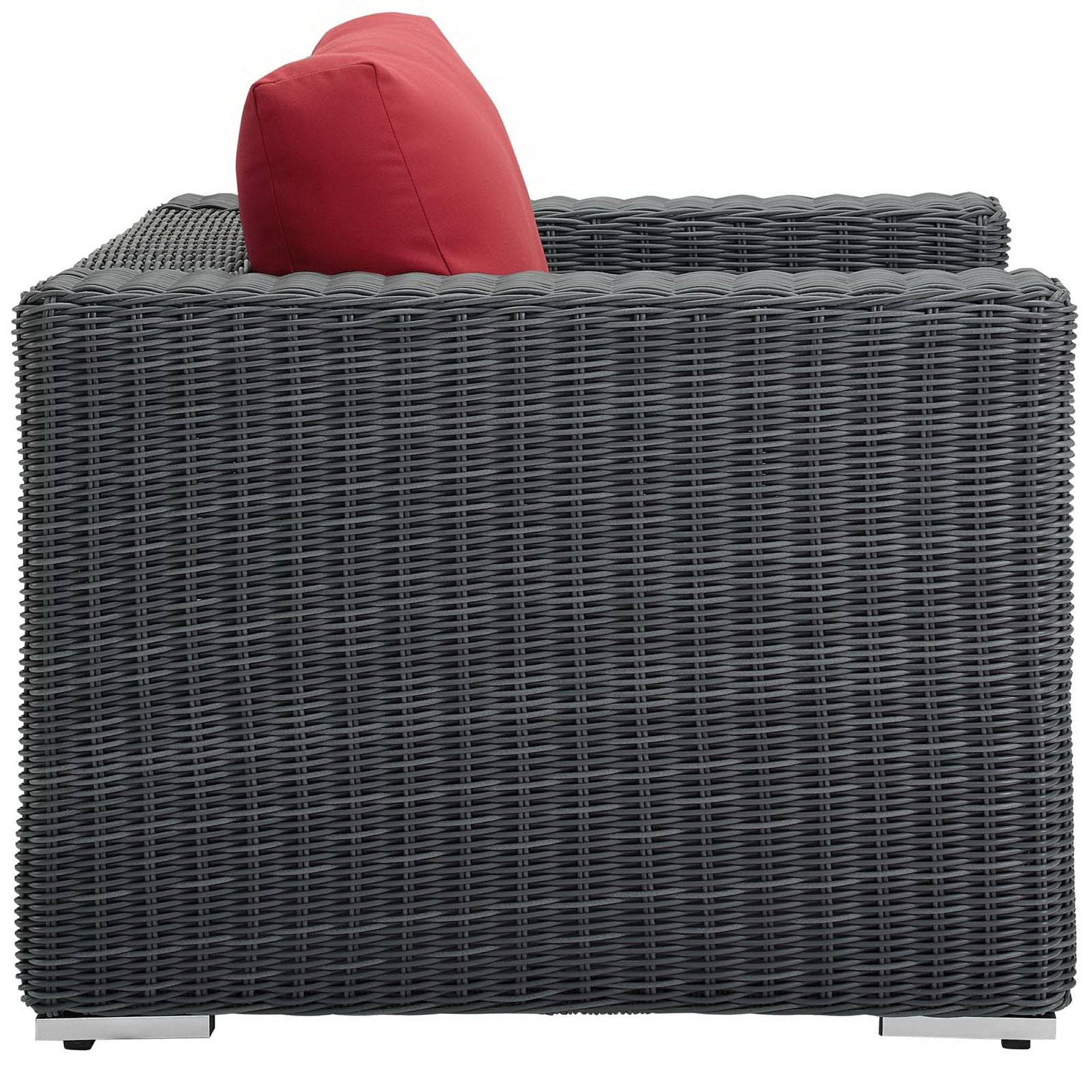 Summon Outdoor Patio Fabric Sunbrella® Armchair, Canvas Red