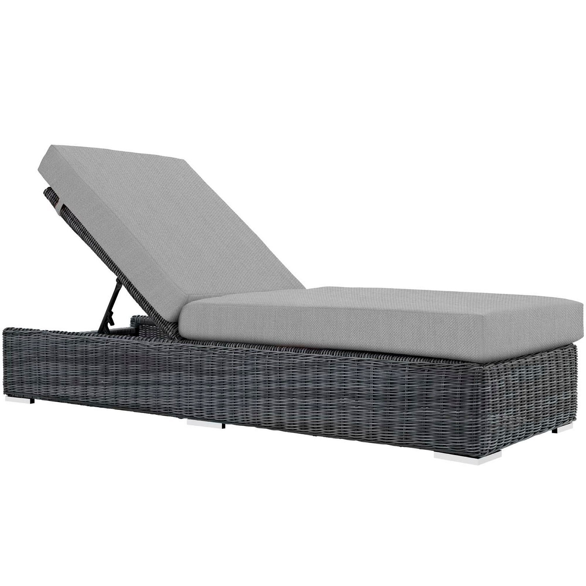 Summon Outdoor Patio Sunbrella® Chaise Lounge, Canvas Gray