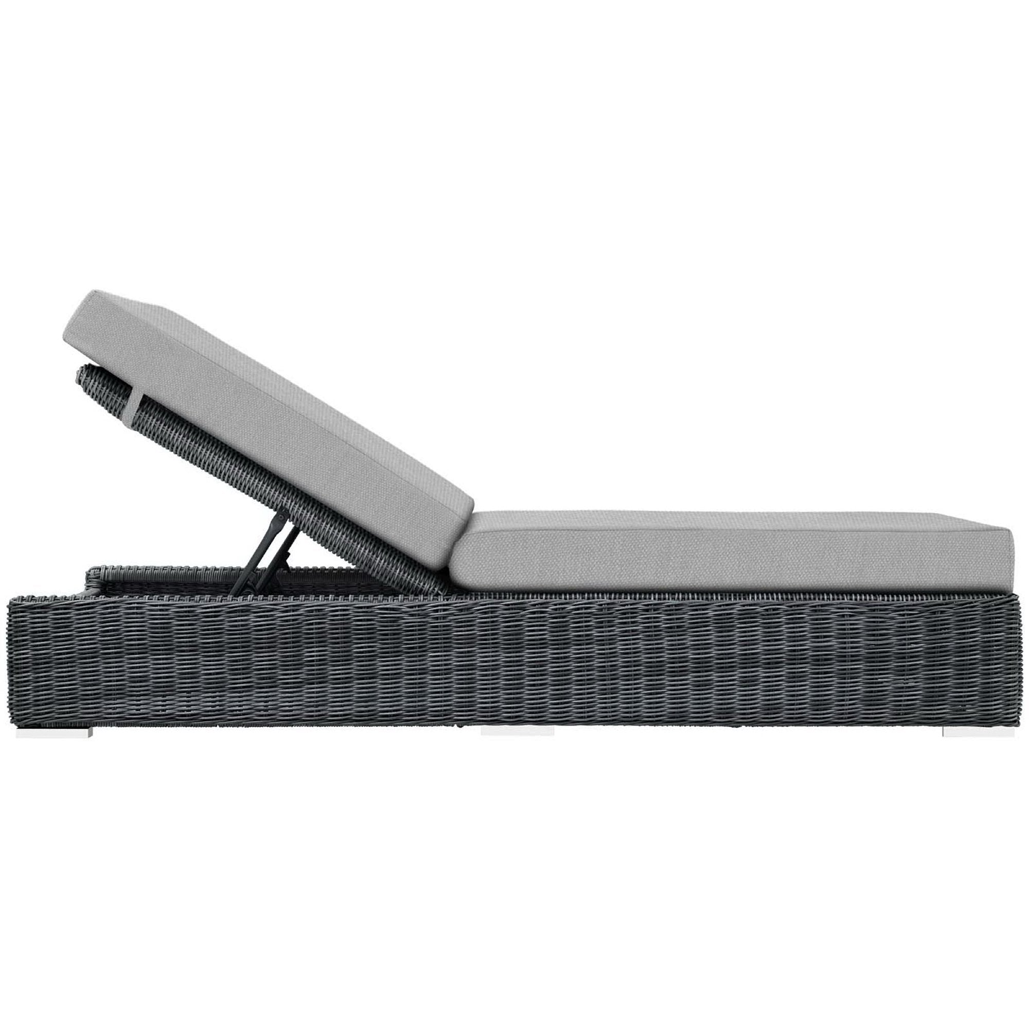 Summon Outdoor Patio Sunbrella® Chaise Lounge, Canvas Gray