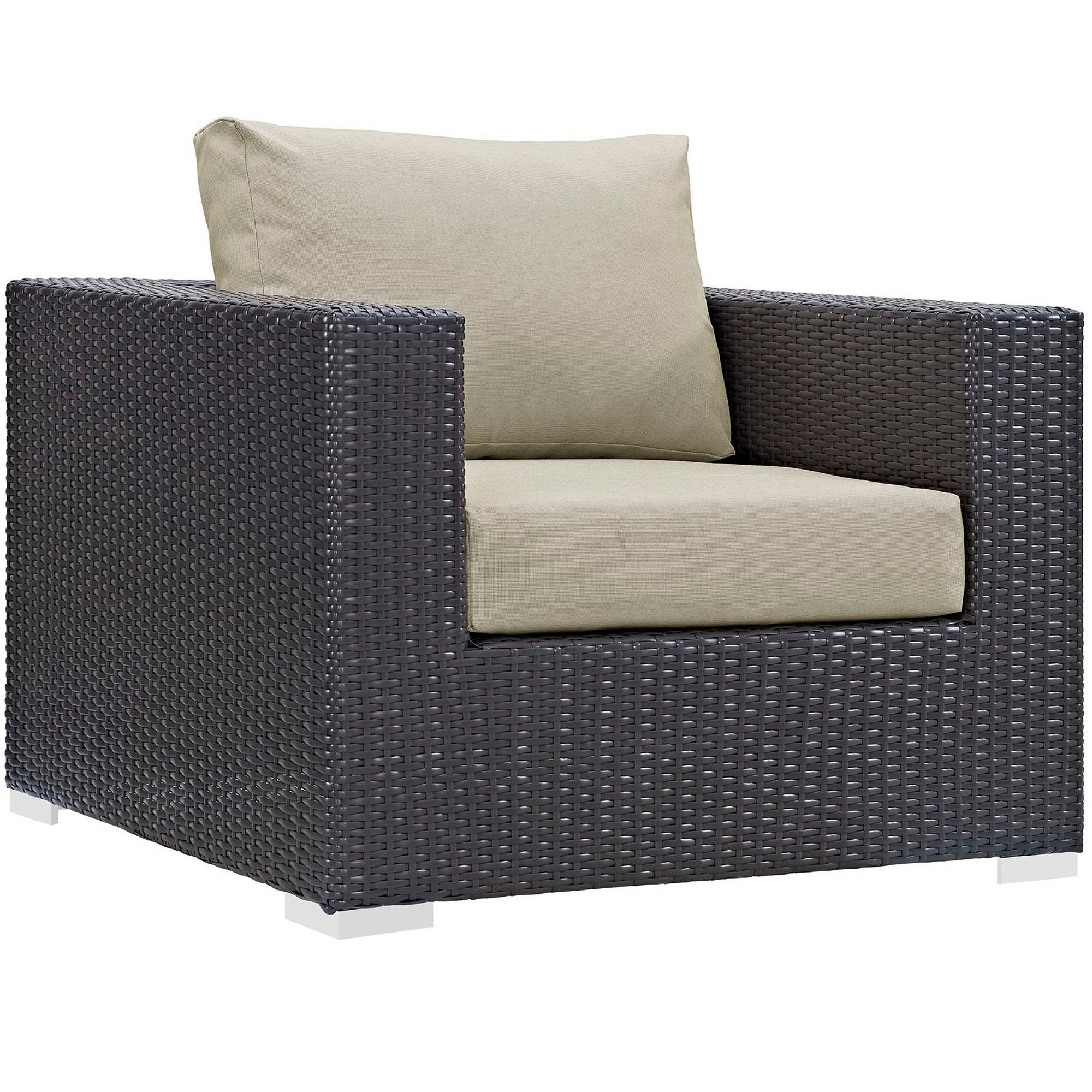 Convene Outdoor Patio Armchair, Espresso Beige