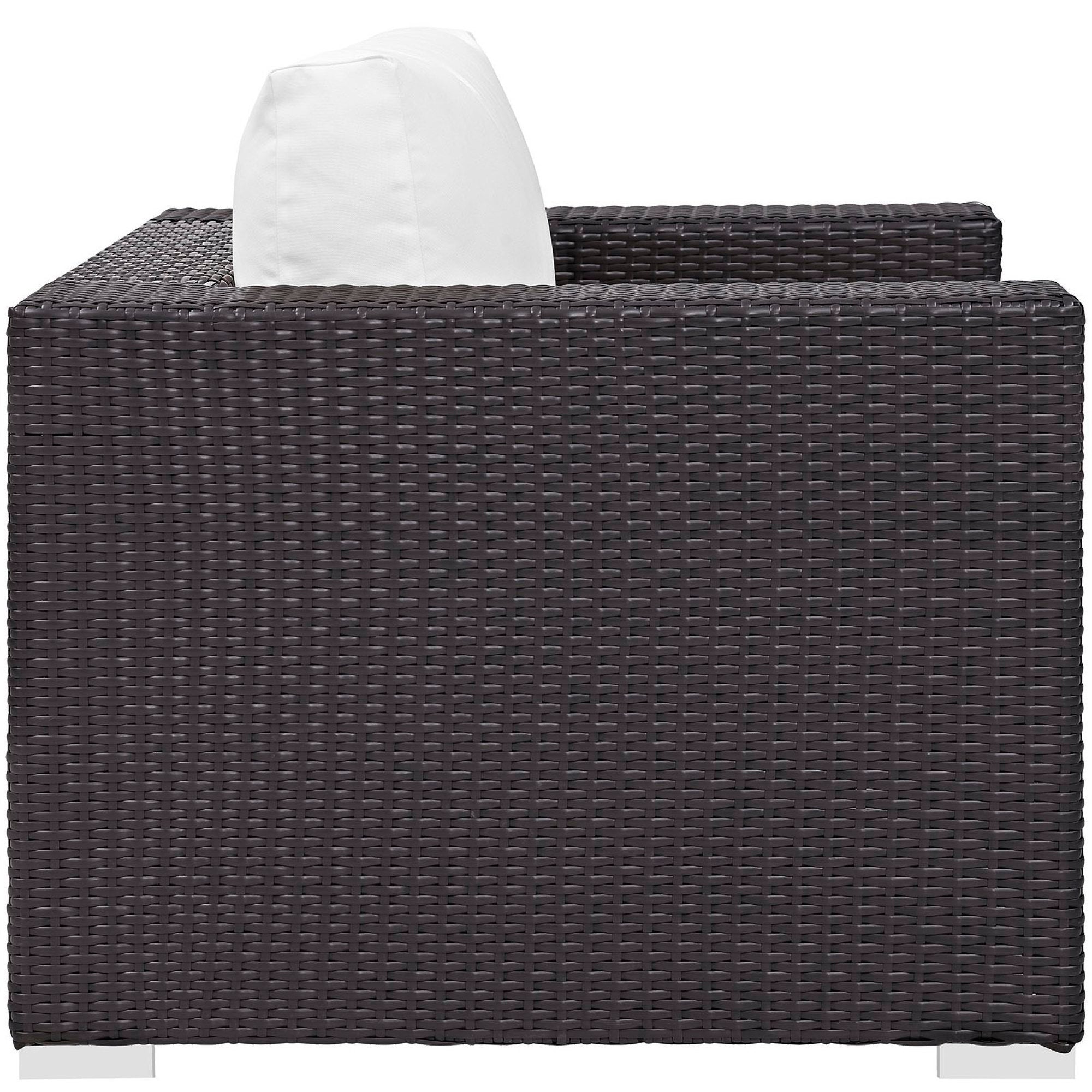 Convene Outdoor Patio Armchair, Espresso White
