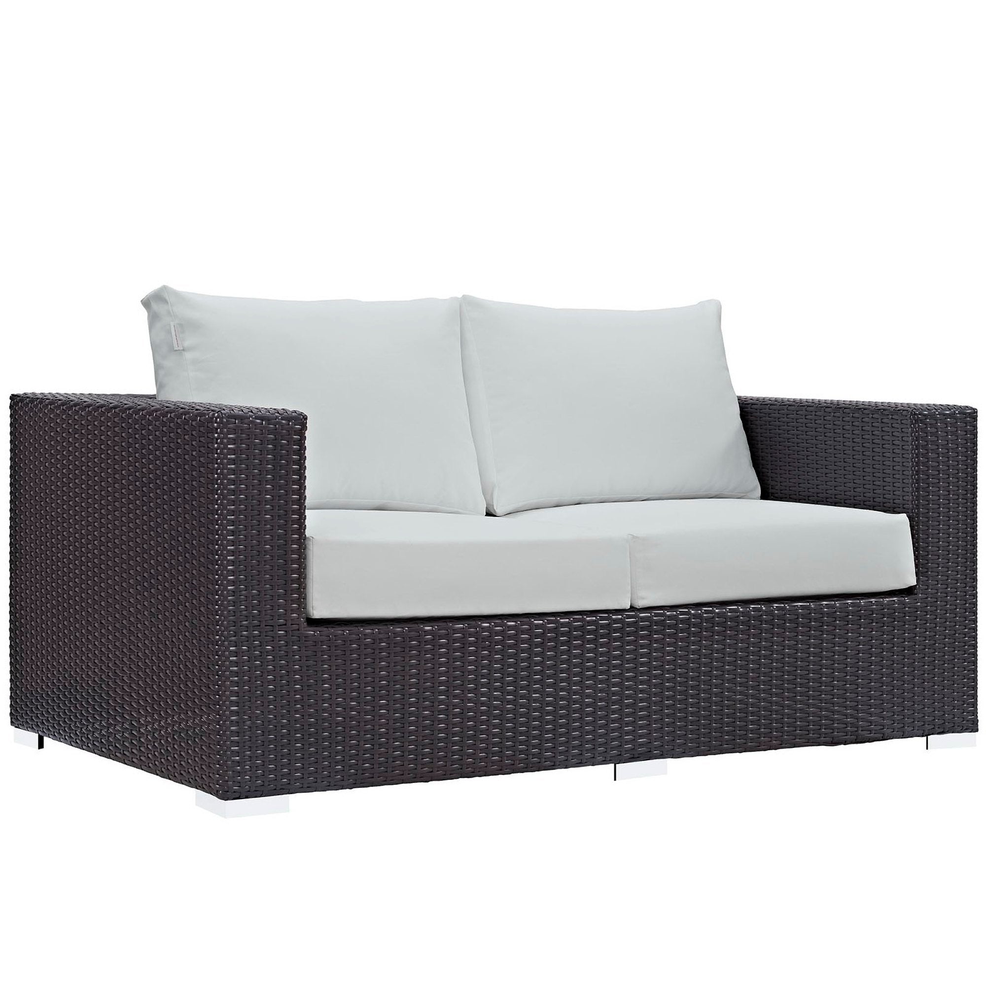 Convene Outdoor Patio Loveseat, Espresso White