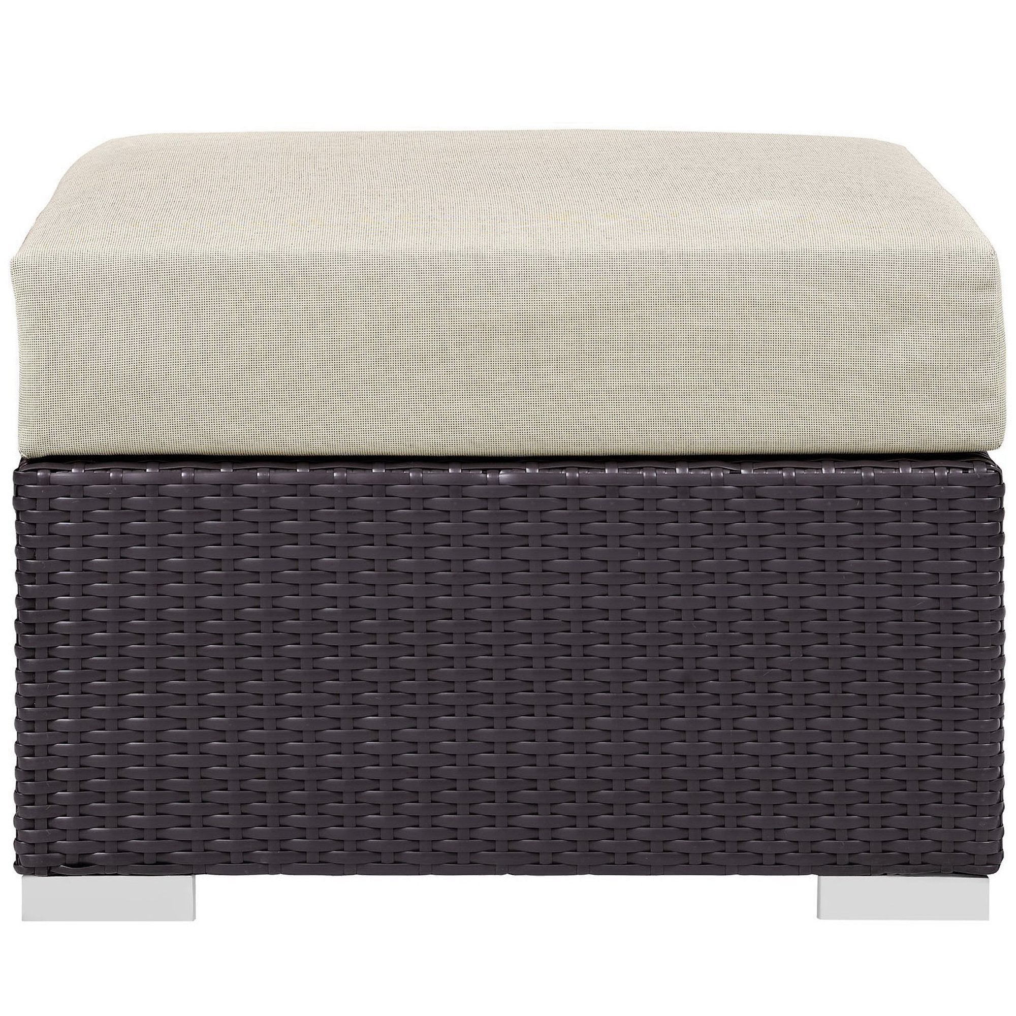 Convene 5 Piece Outdoor Patio Sectional Set, Espresso Beige