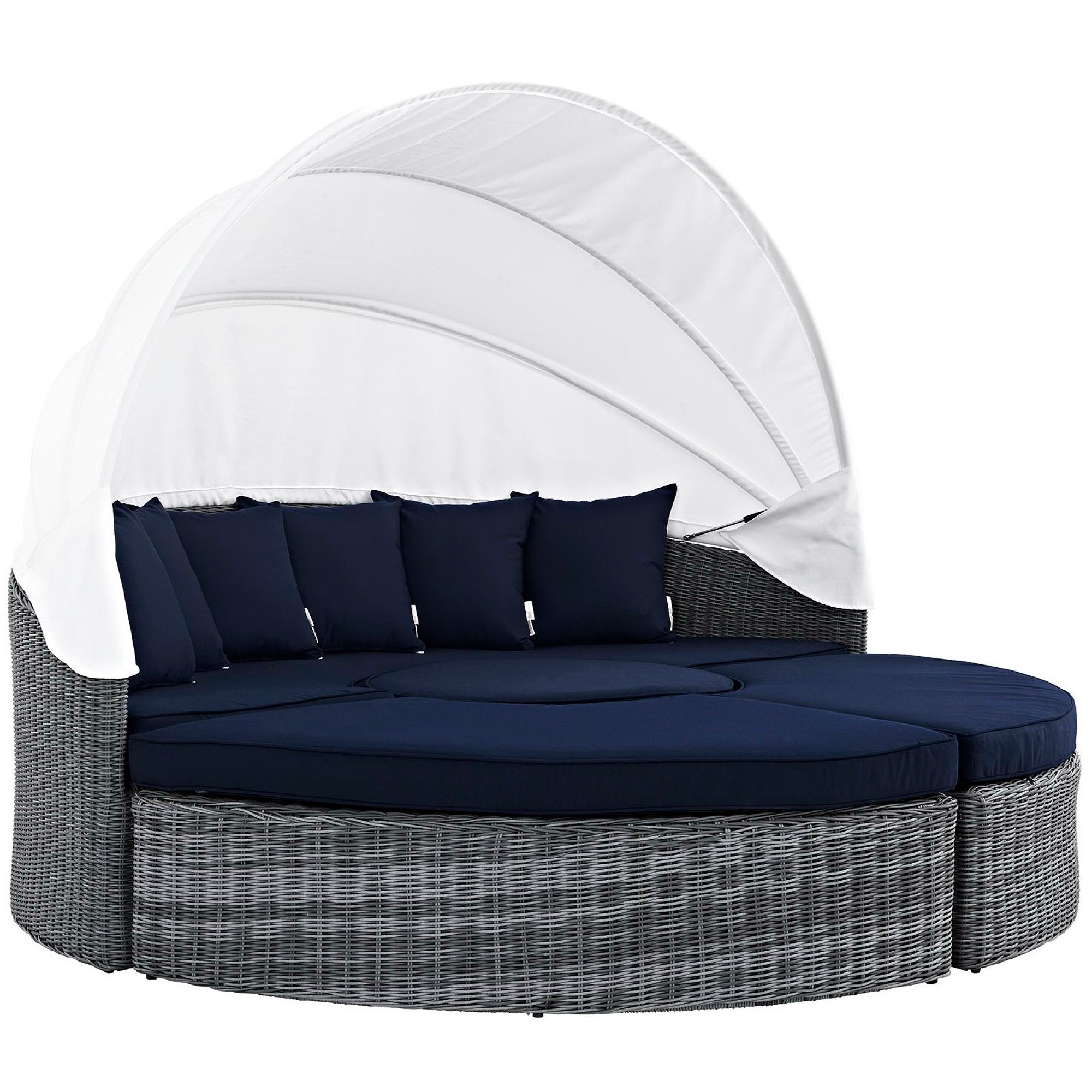 Summon Canopy Outdoor Patio Sunbrella® Daybed, Canvas Navy