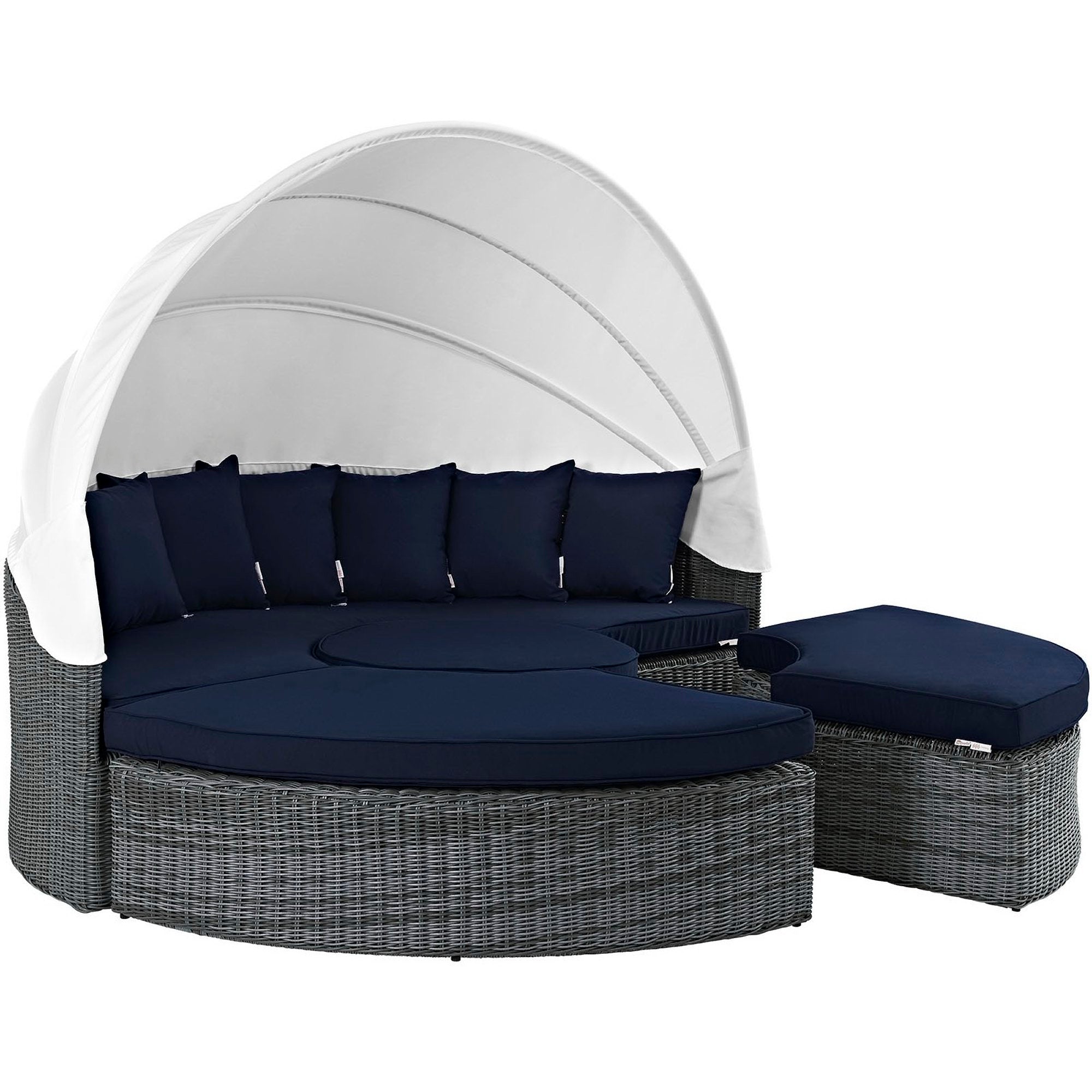 Summon Canopy Outdoor Patio Sunbrella® Daybed, Canvas Navy