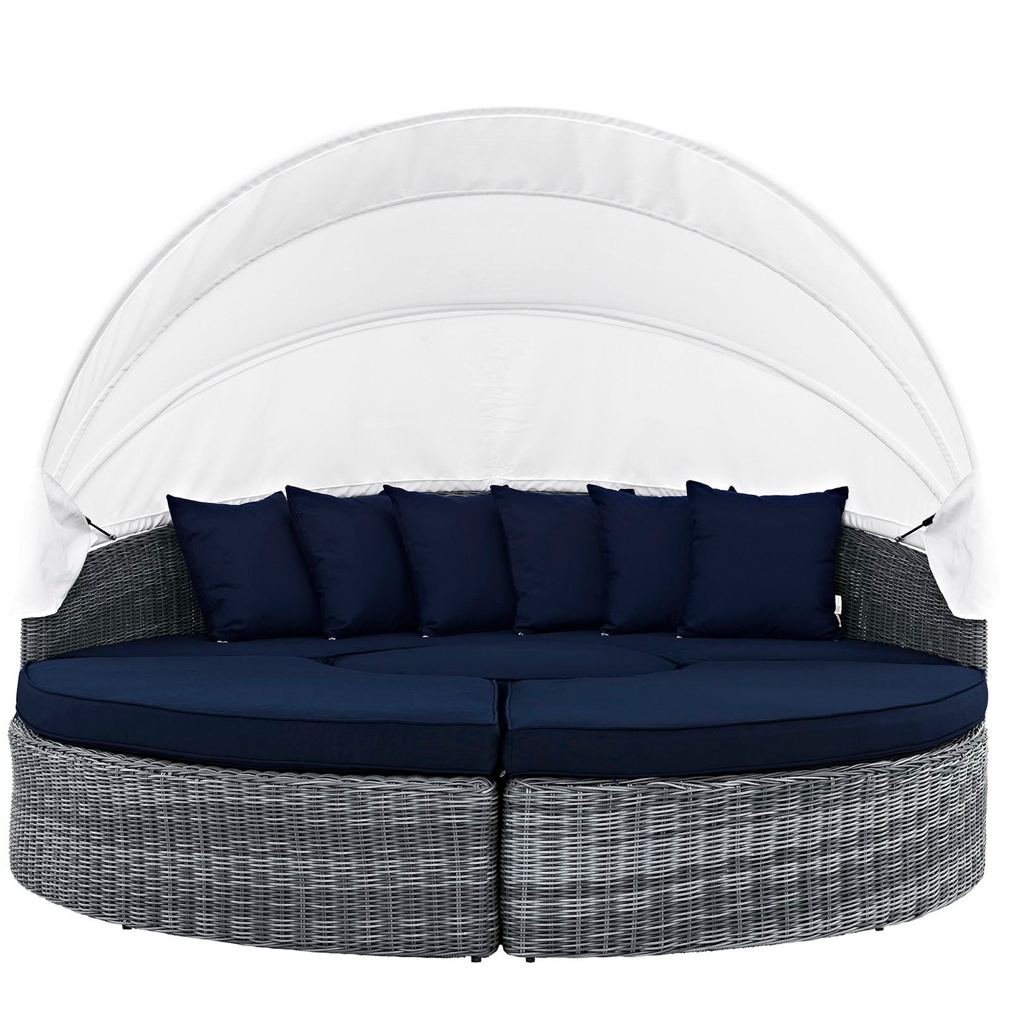 Summon Canopy Outdoor Patio Sunbrella® Daybed, Canvas Navy