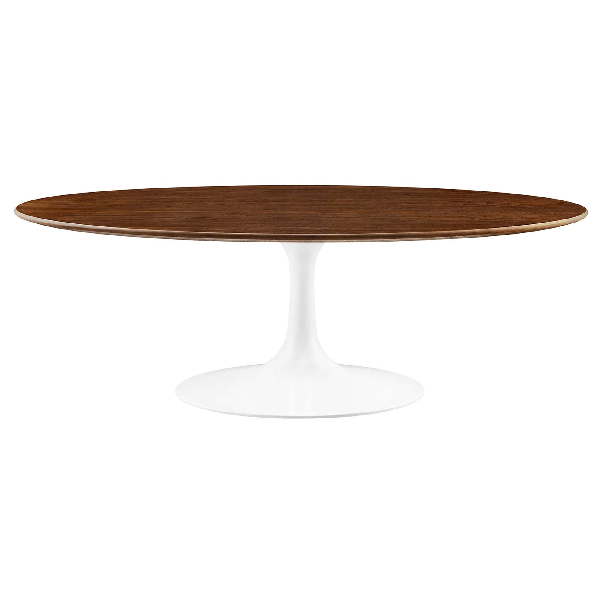 Lippa 48" Oval Wood Coffee Table, Walnut