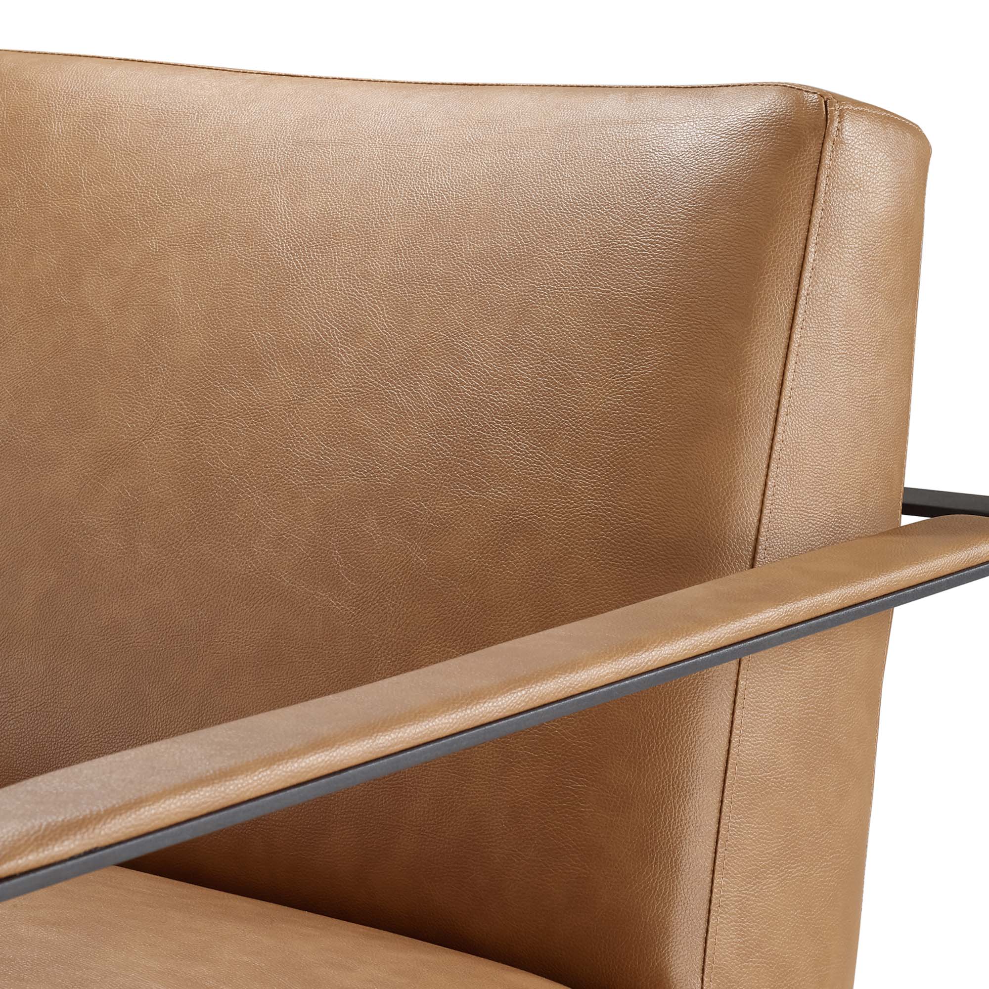 Seg Vegan Leather Accent Chair, Tan