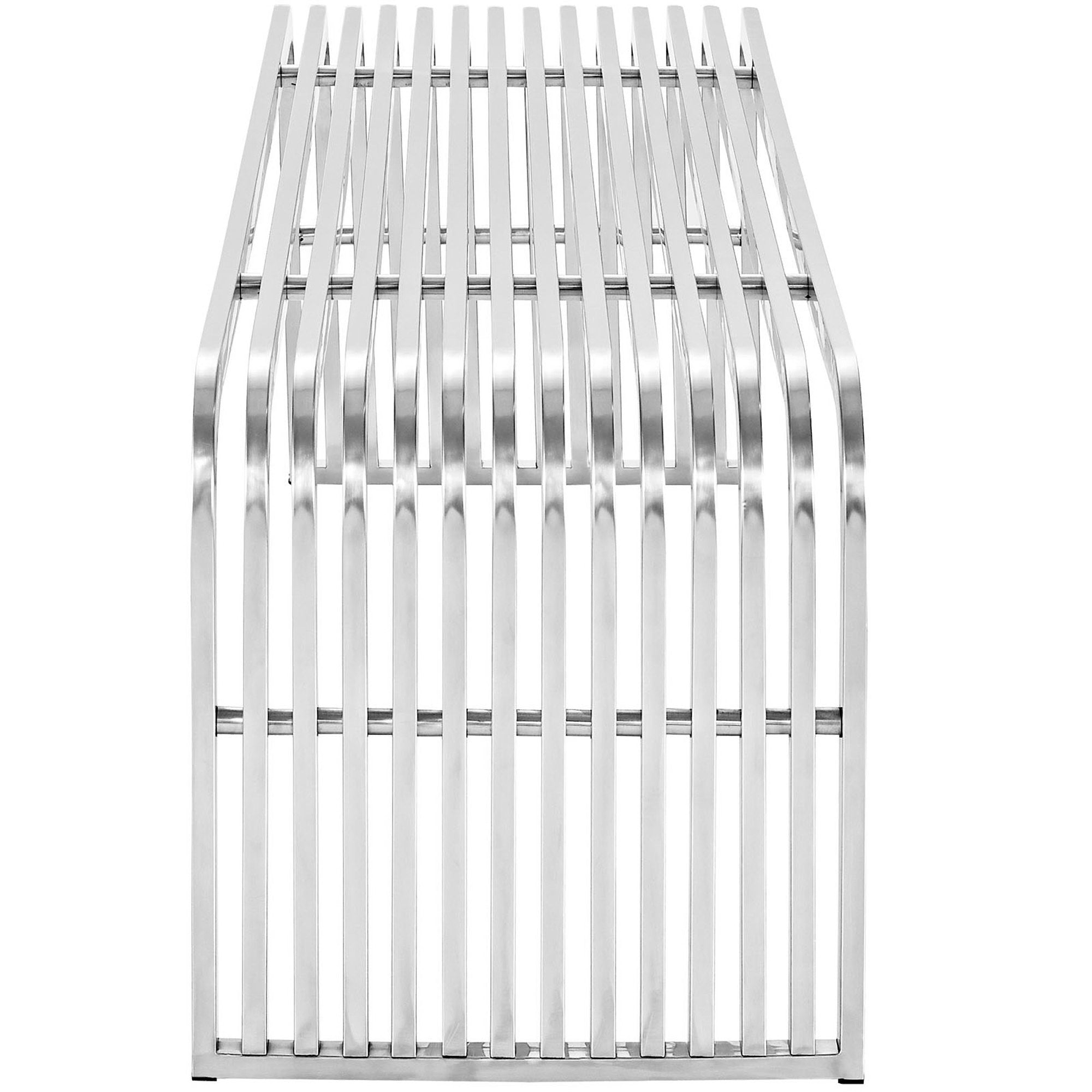 Pipe 60" Stainless Steel Bench, Silver
