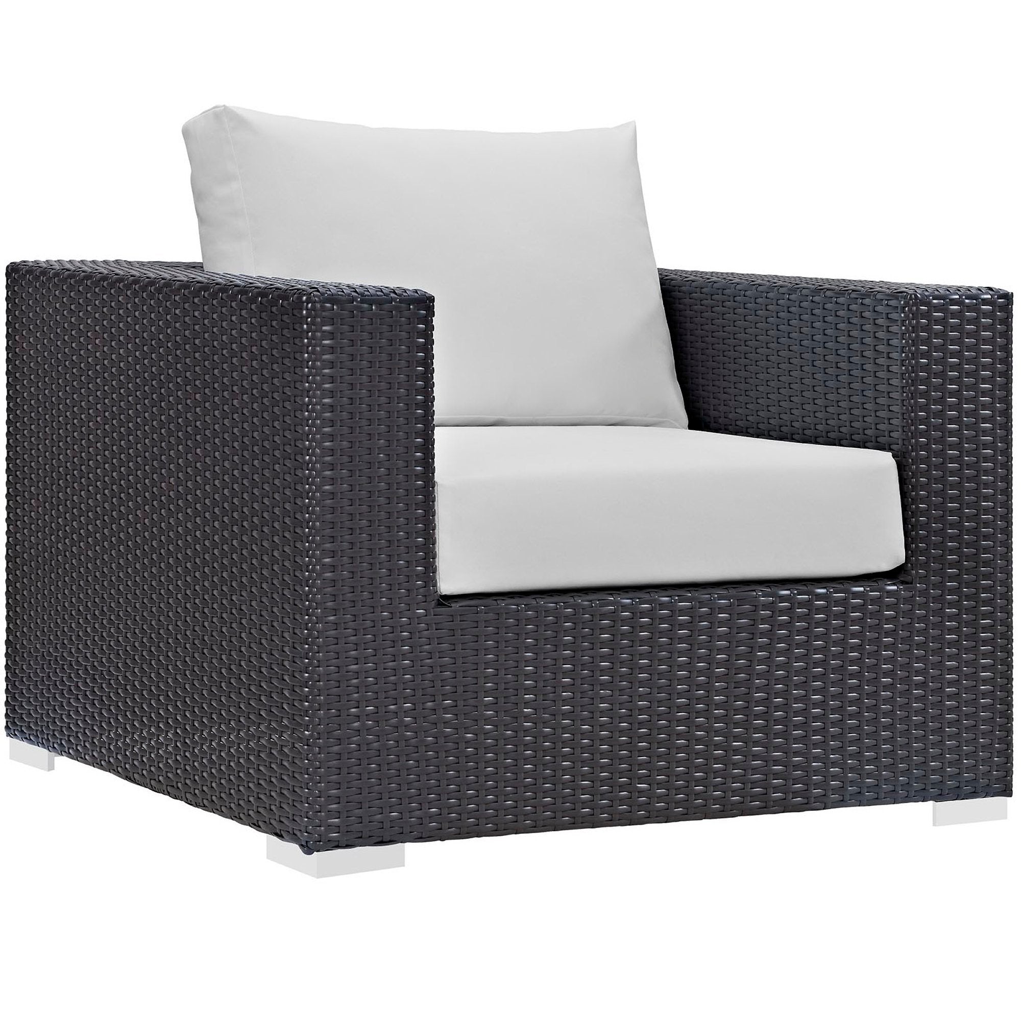 Convene 7 Piece Outdoor Patio Sectional Set, Espresso White